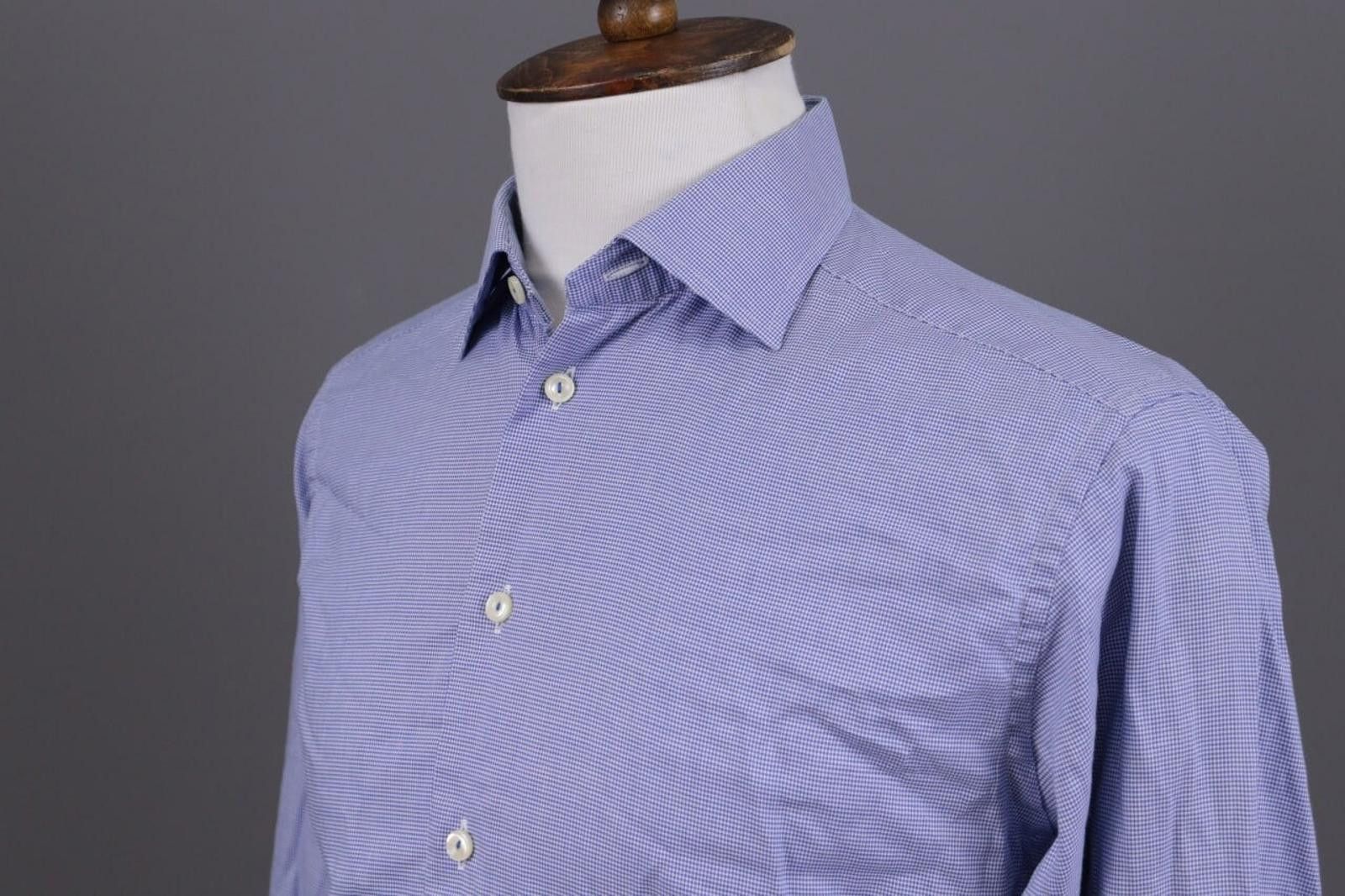 Eton Eton Slim Fit Blue Luxury Dress Shirt Size 16 41 L Size US M / EU 48-50 / 2 - 8 Thumbnail
