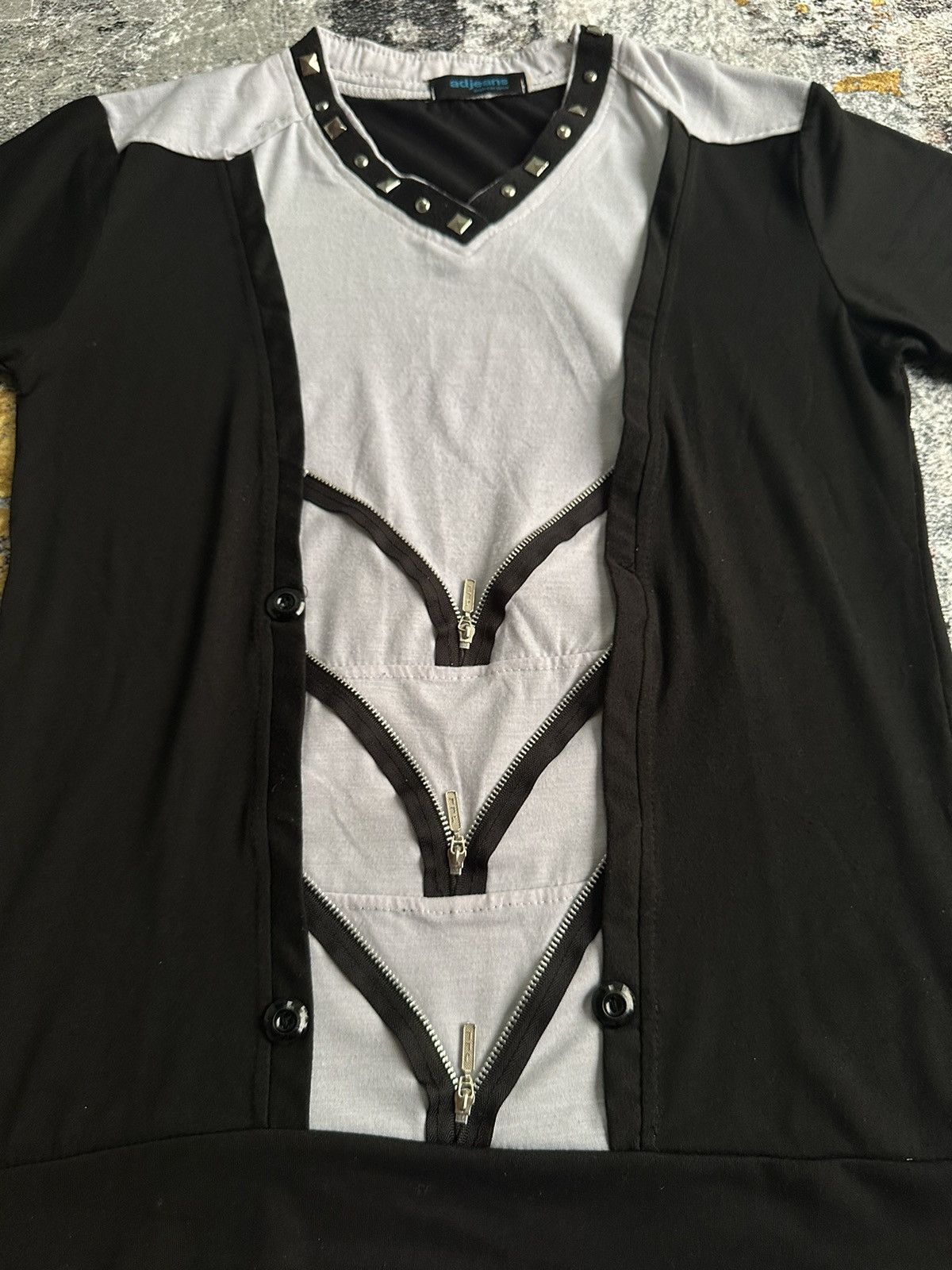 Japanese Brand CRAZY STUDDED ADJEANS MULTI ZIPPER PUNK STYLED Size US S / EU 44-46 / 1 - 3 Thumbnail