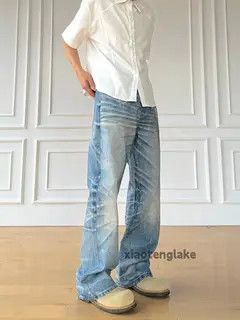 Vintage VIBE Washed floral print design baggy jeans Size US 34 / EU 50 - 4 Thumbnail