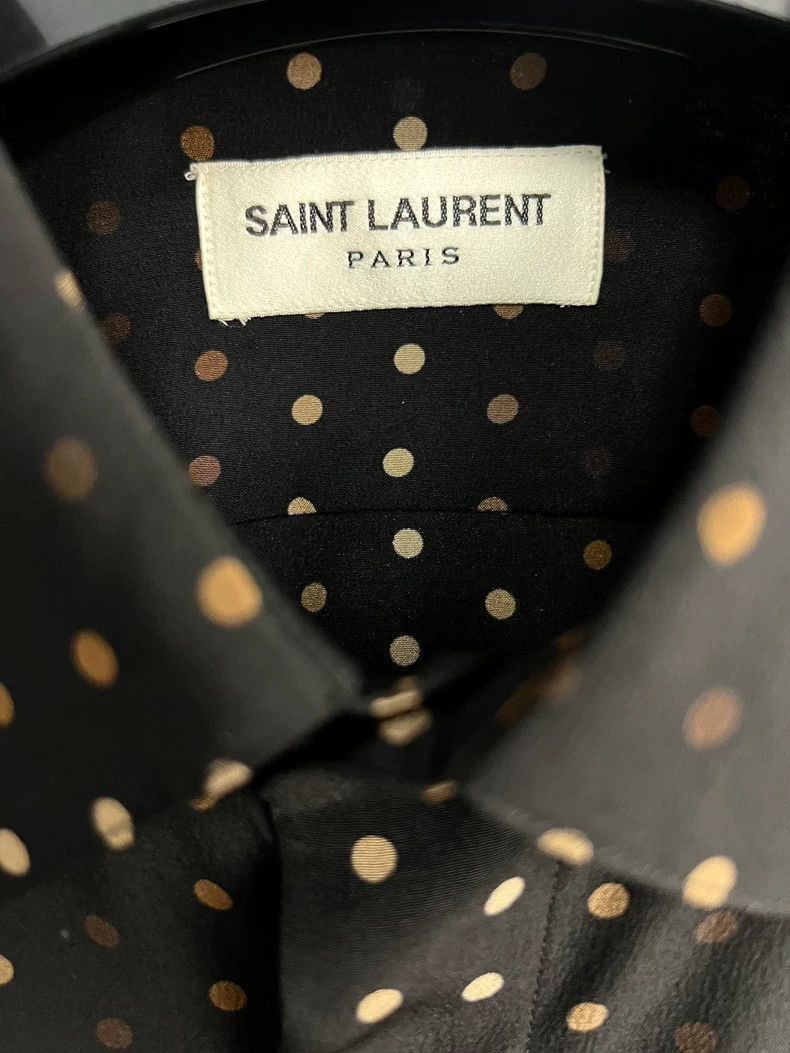 Saint Laurent Paris Saint Laurent Silk Polka Dot Button-Up Shirt- Size US M / EU 48-50 / 2 - 3 Thumbnail