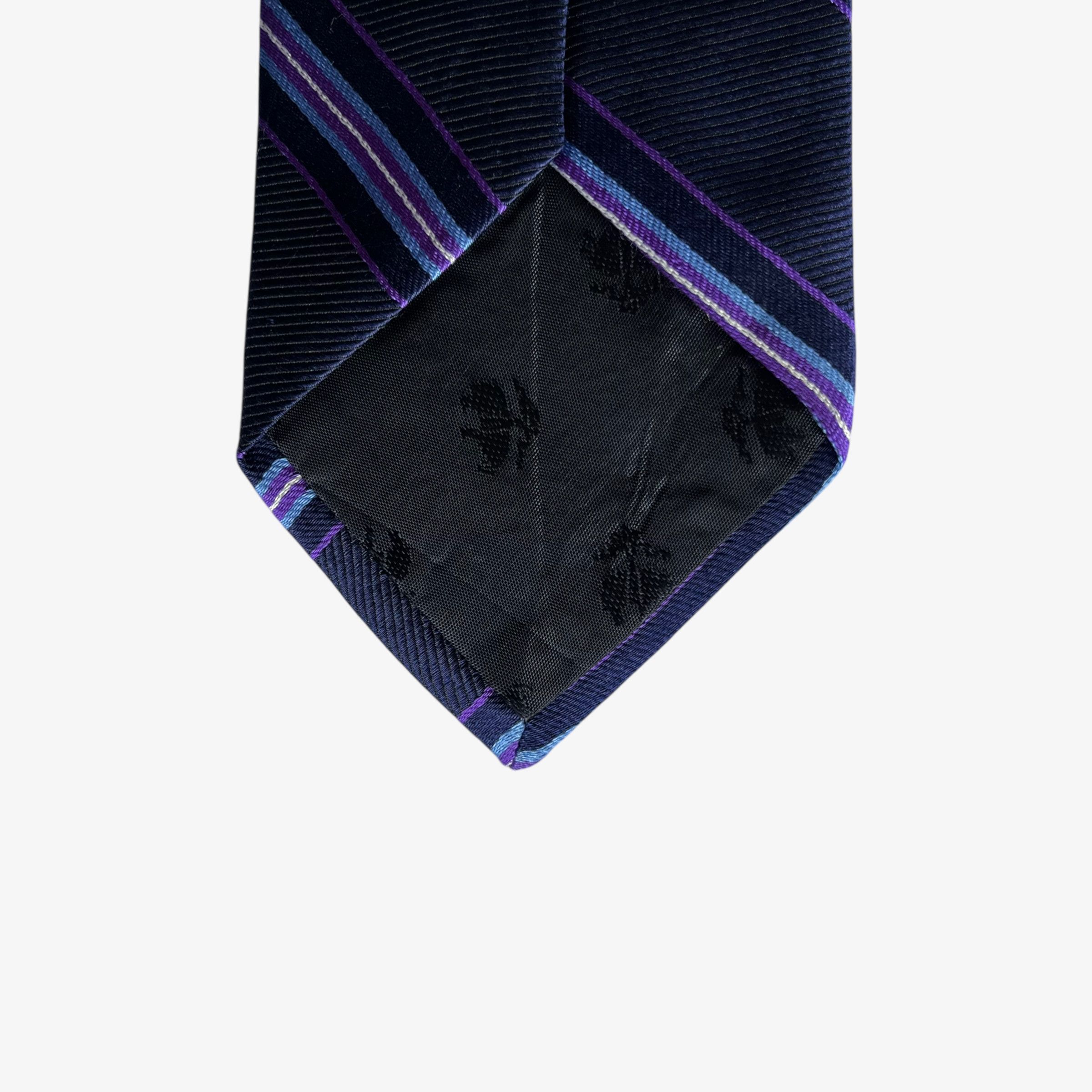 Brooks Brothers Vintage Y2K Brooks Brothers Blue & Purple Striped Silk Tie Size ONE SIZE - 3 Thumbnail