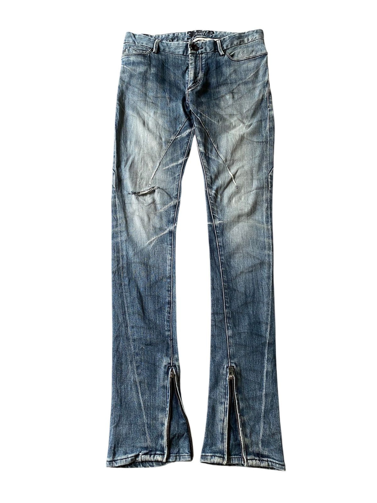 Japanese Brand Johnny Wolf Faded Blue Distressed Rick Owens Style Jeans Size US 30 / EU 46 - 2 Thumbnail