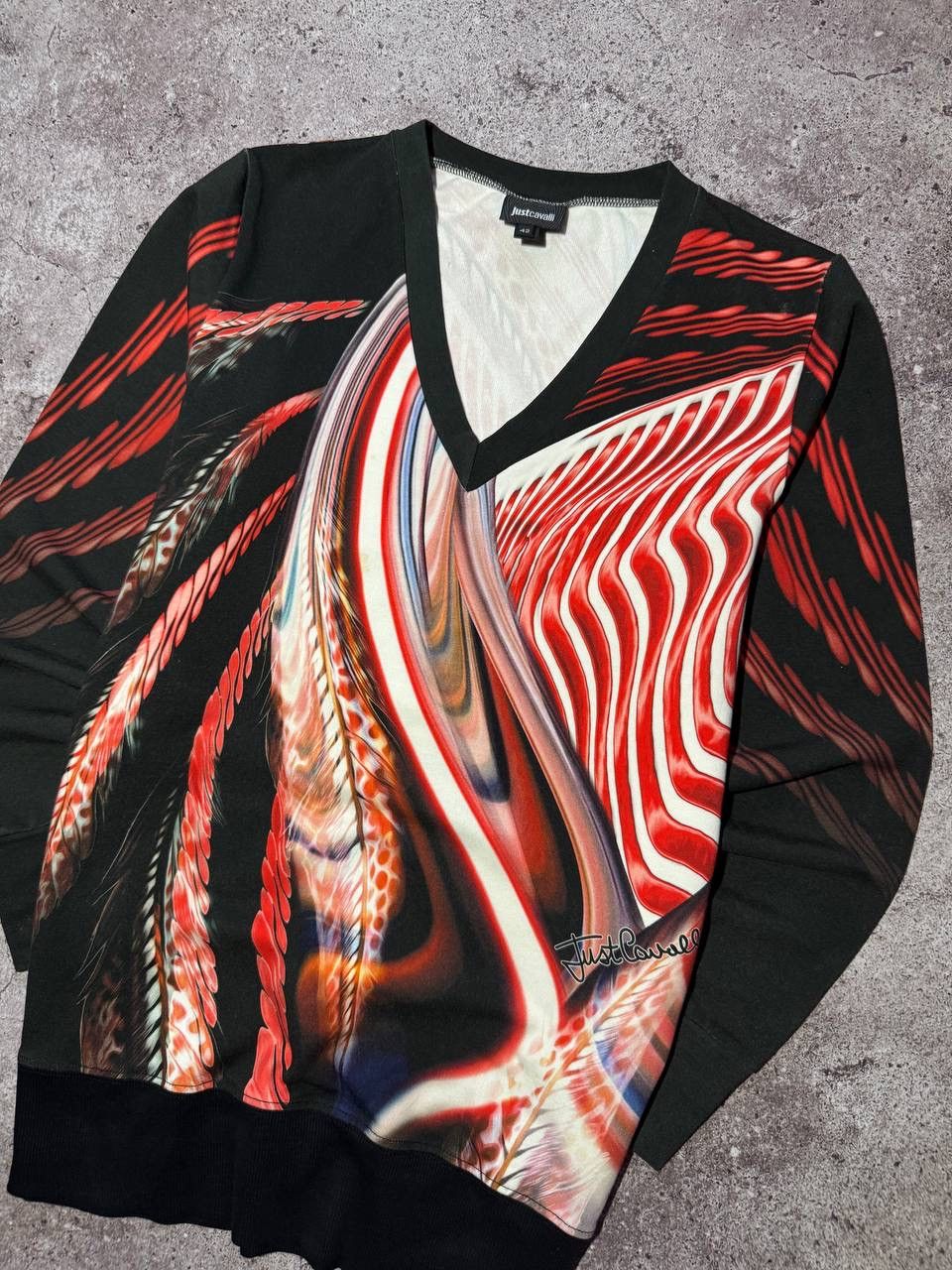 Just Cavalli Just Cavalli Woman’s Designer V-Neck Top IT42 Size L / US 10 / IT 46 - 2 Thumbnail