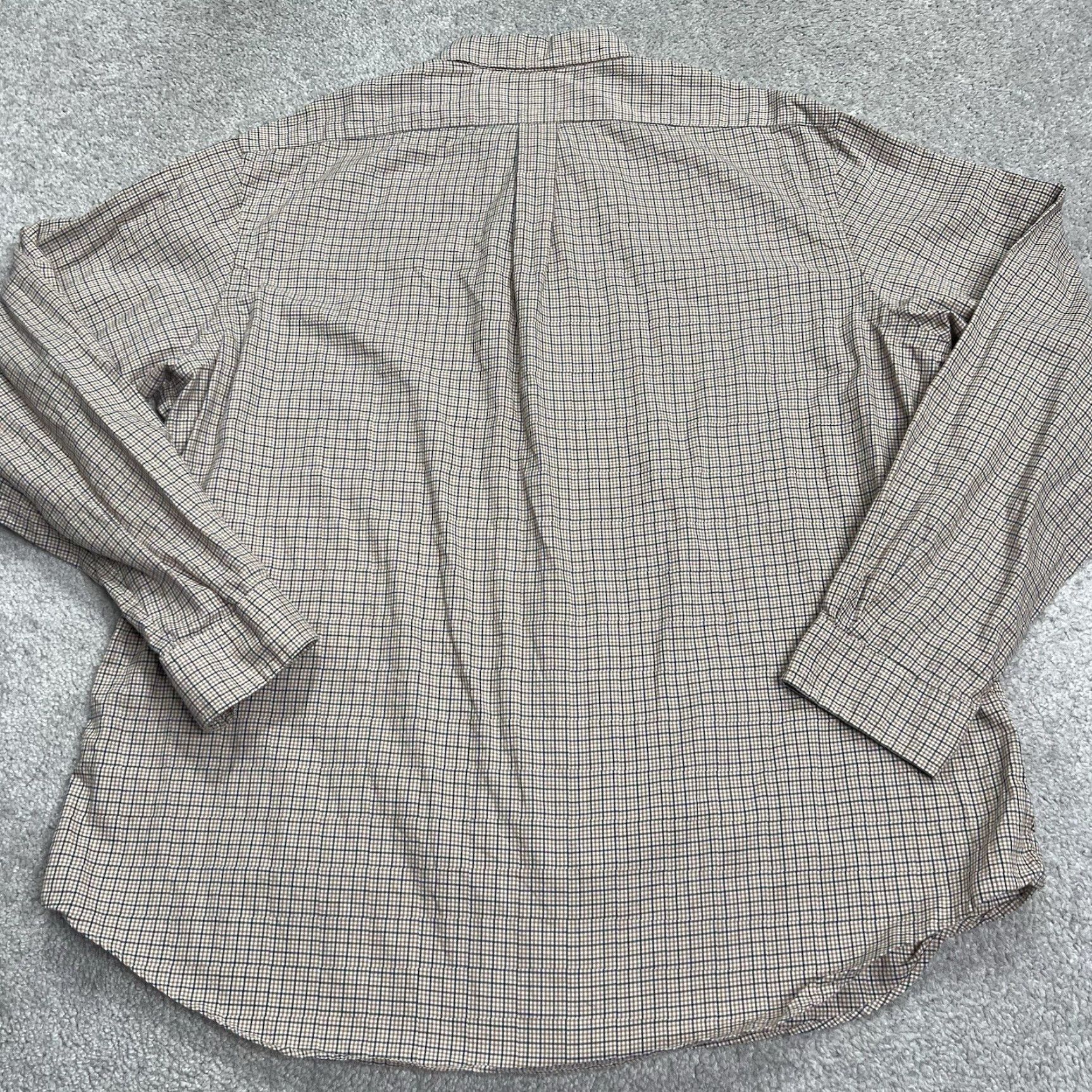 Polo Ralph Lauren VINTAGE Polo Ralph Lauren Shirt Mens 2XL Plaid Tan Blue Long Sleeve Button Green Pony Size US XXL / EU 58 / 5 - 6 Thumbnail