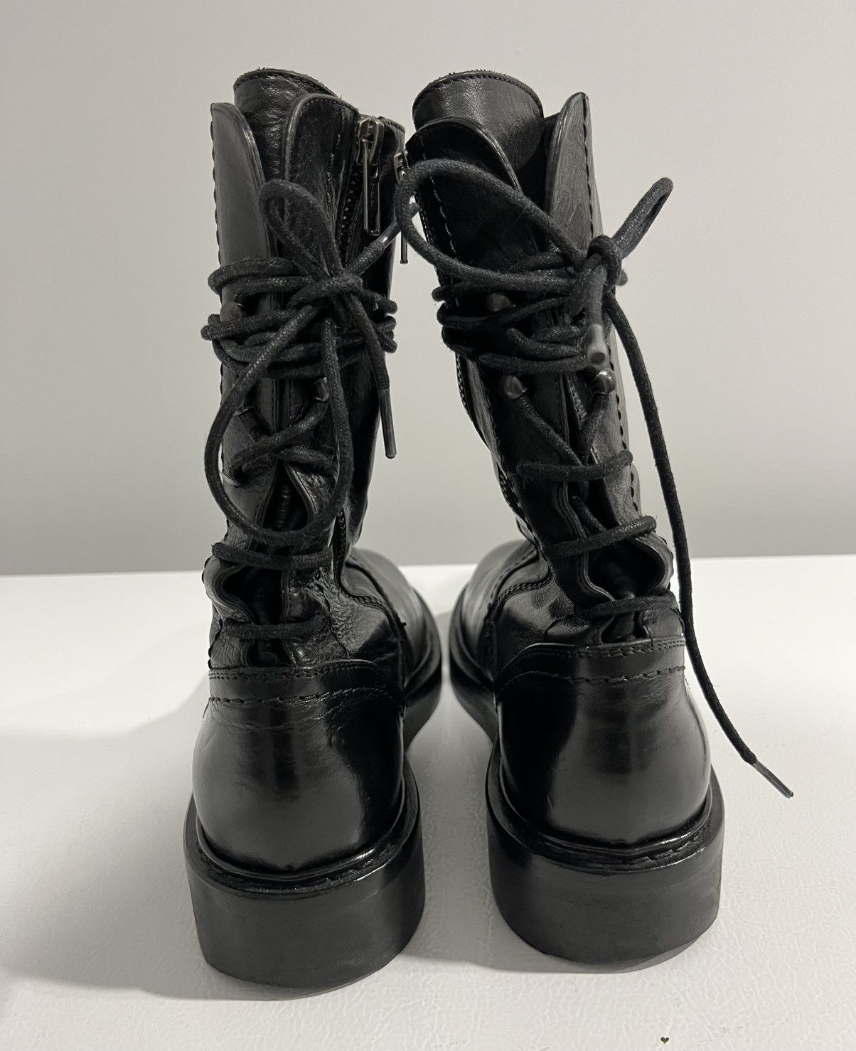 Ann Demeulemeester Ann Demeulemeester Vitello Nero Backlace Boots Size US 7 / EU 40 - 4 Thumbnail