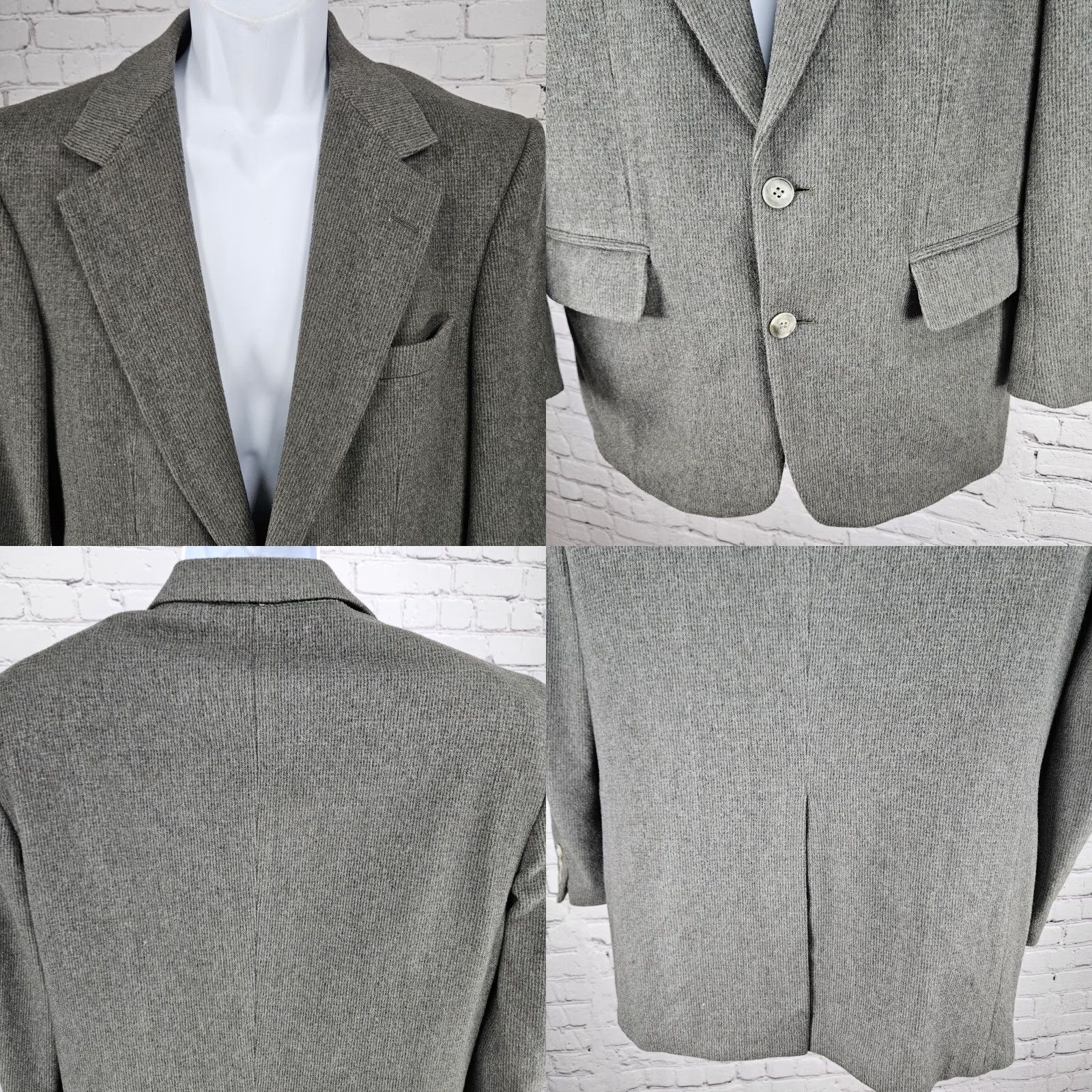 Vintage VINTAGE Roberto Vasalli Grey Camelhair Wool Blend 2 Button Notch Blazer Sport Coat 38R Mens Wool Camelgray Blazer 38R"} Size 38R - 8 Thumbnail