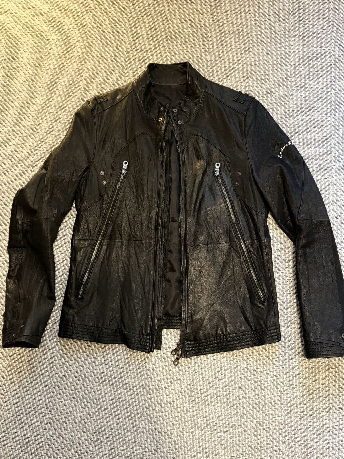 PPFM PPFM Stand Collar Leather Rider Jacket Size US M / EU 48-50 / 2 - 1 Thumbnail