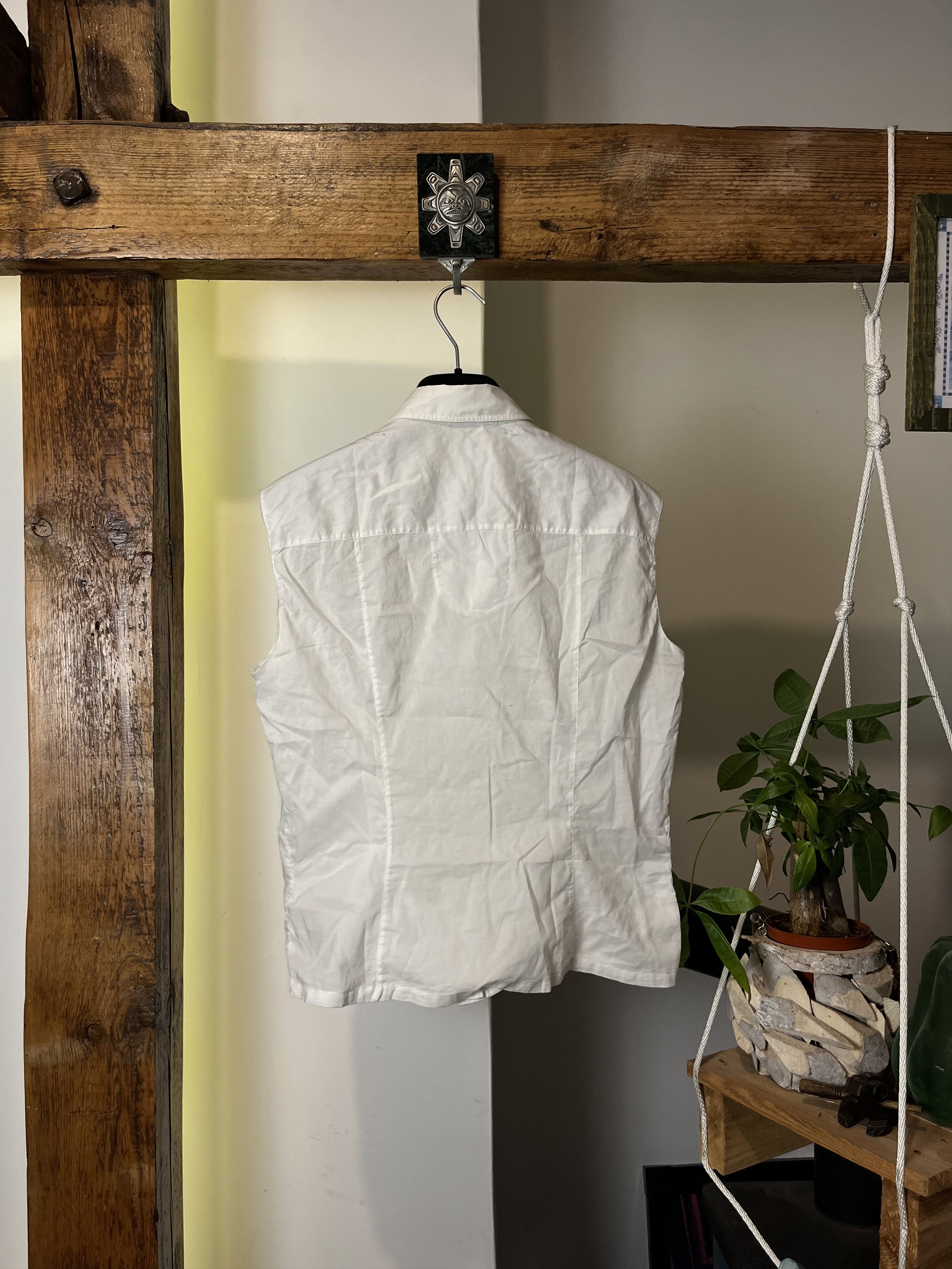 Designer × Marithe + Francois Girbaud × Vintage 90s Vintage Marithe Francois Girbaud White Lace Mesh Shirt Size S / US 4 / IT 40 - 2 Thumbnail