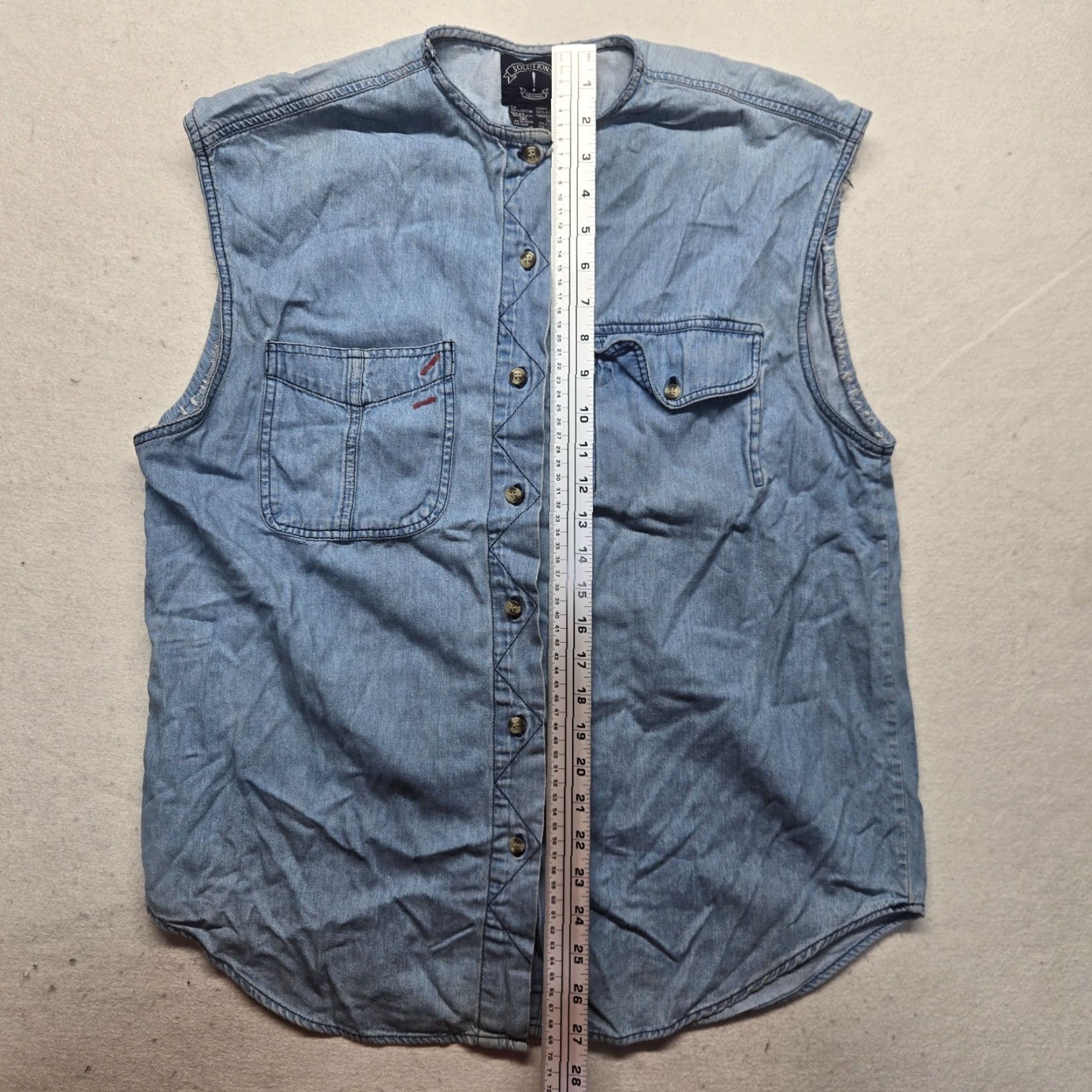 Vintage VINTAGE Solutions Denim Vest Sleeveless Button Up Blue Medium Wash Ladies Size M Size M / US 6-8 / IT 42-44 - 6 Thumbnail
