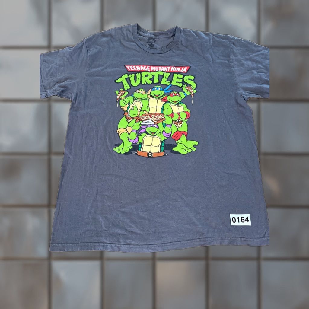 VINTAGE Nickelodeon TMNT T-Shirt XL Mens Gray Pizza Multicolor Teenagers Mutant Ninja Turtles XL Shirt Mens Men