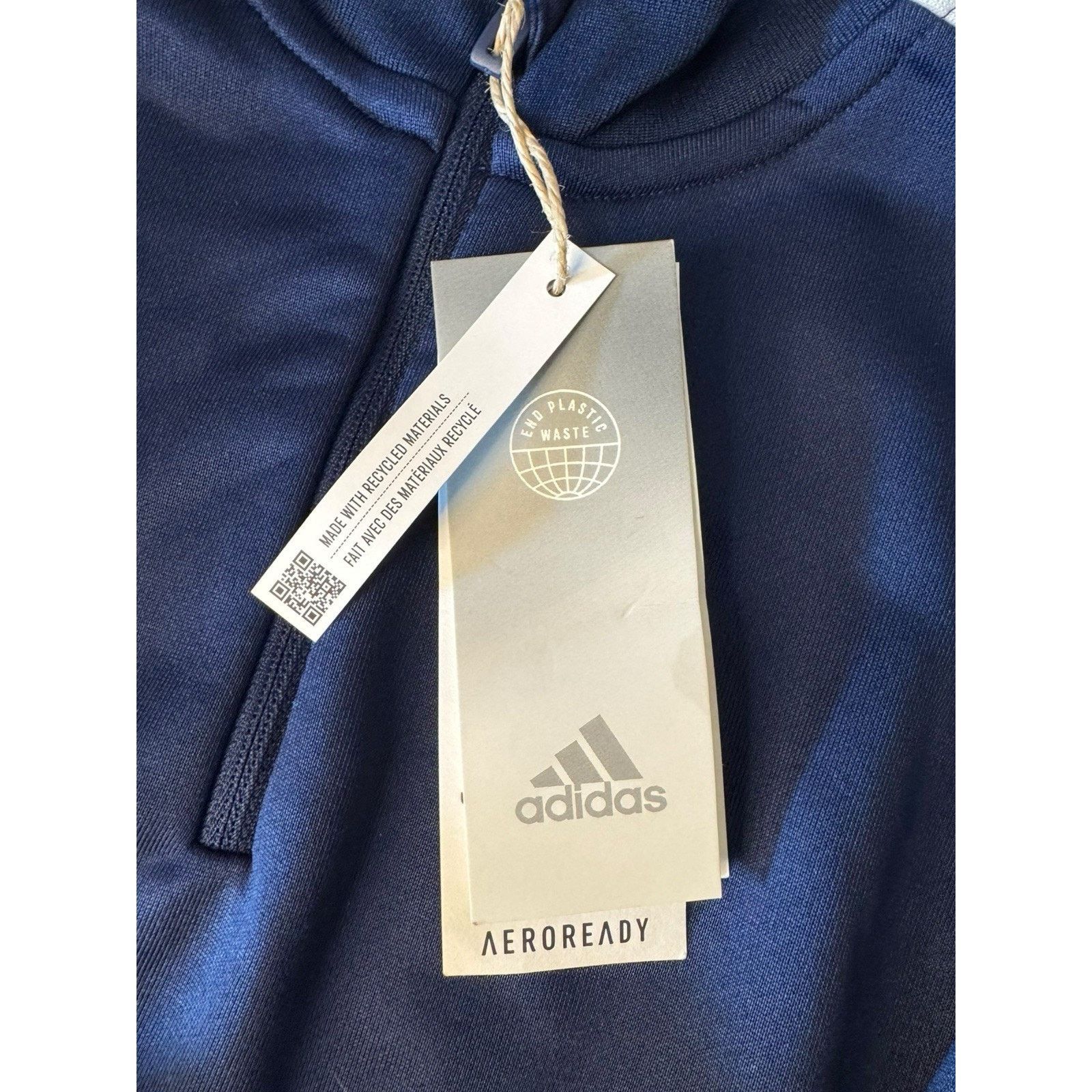 Adidas Adidas NEW Quarter Zip Pullover Men’s Medium Navy Blue White Size US M / EU 48-50 / 2 - 8 Thumbnail