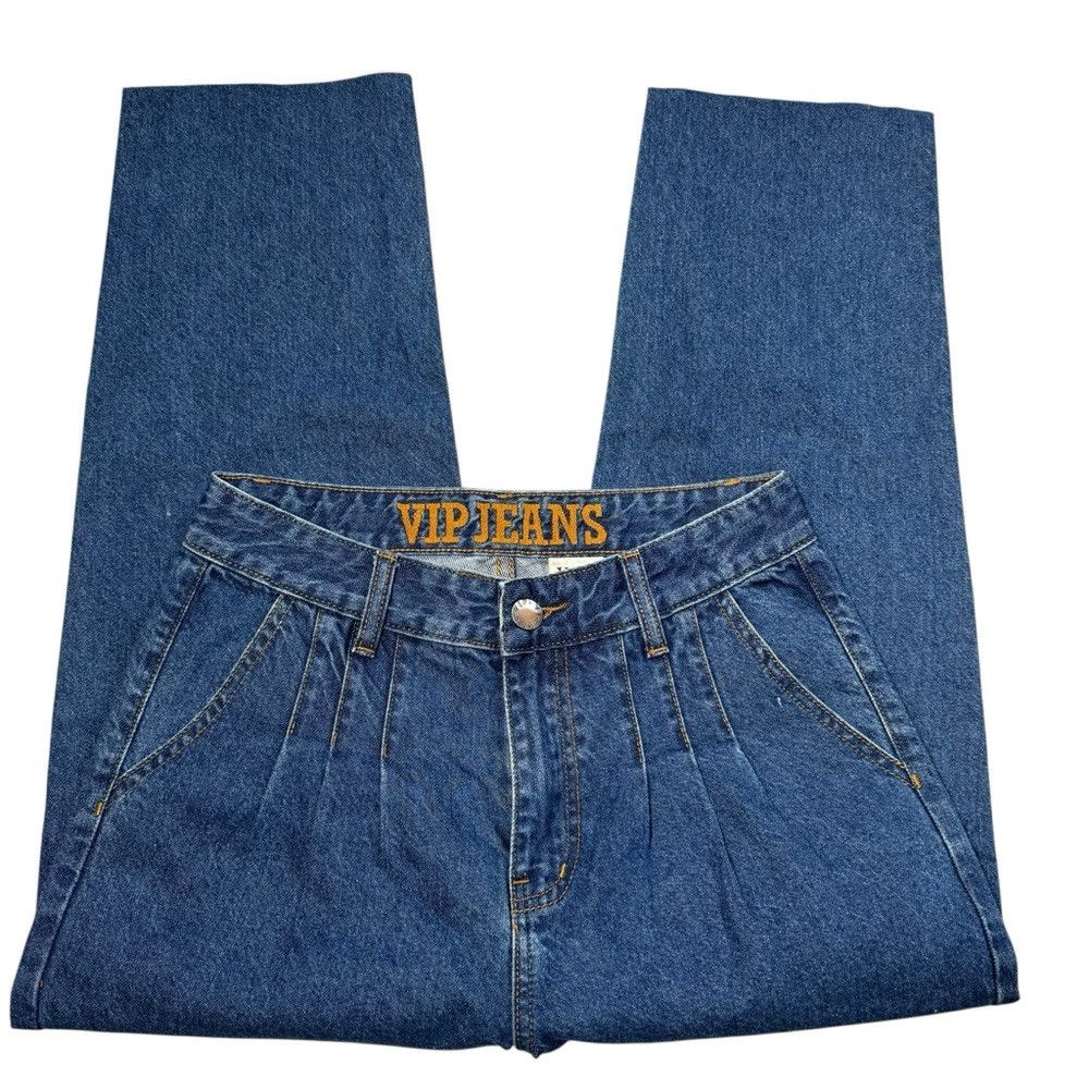 Other New VIP High Rise Pleated Raw Edge Jeans Size 5/6 Size 28" / US 6 / IT 42 - 2 Thumbnail