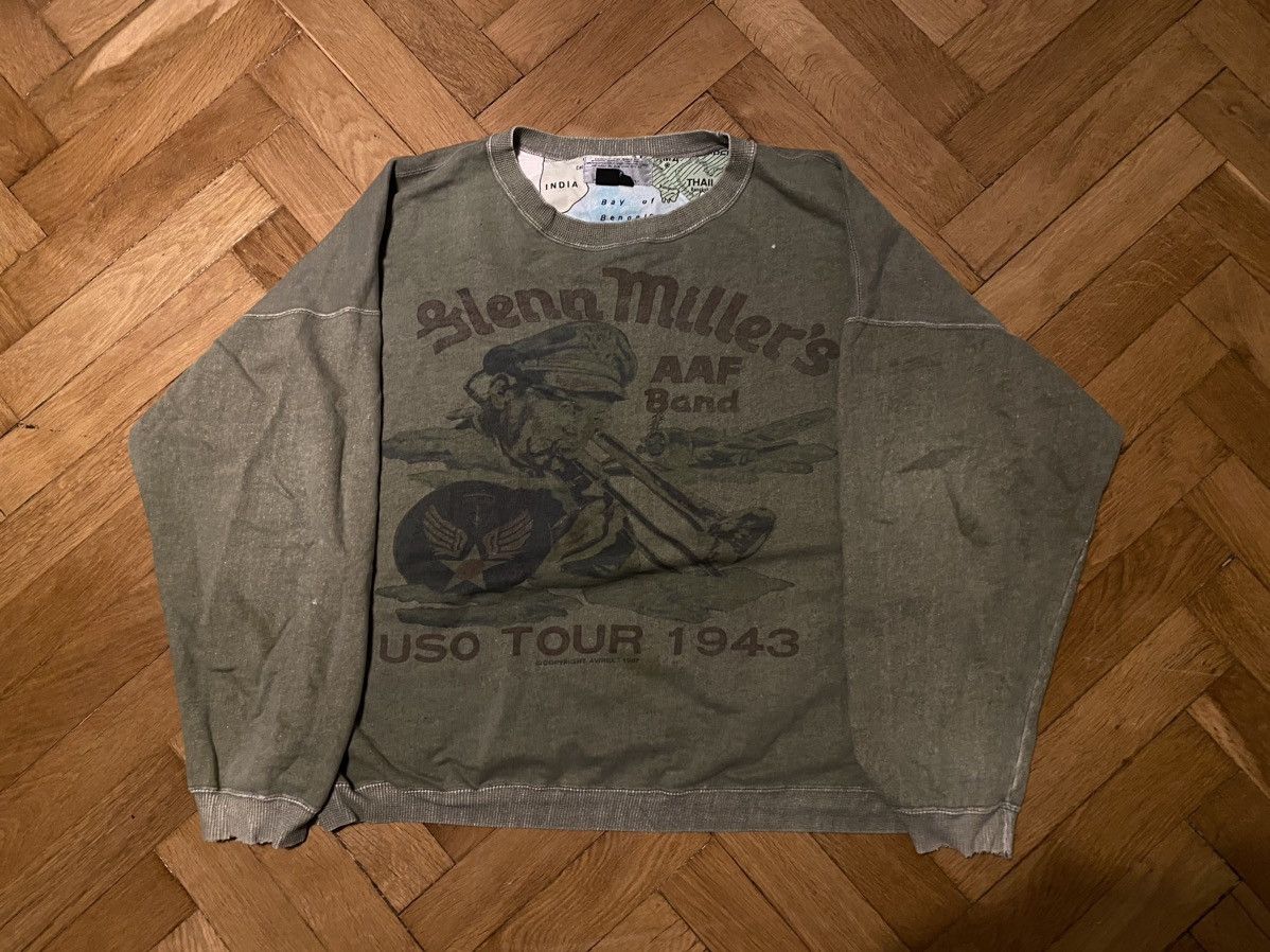 image of Avirex Red Cross Sweater in Green, Men's (Size XL)