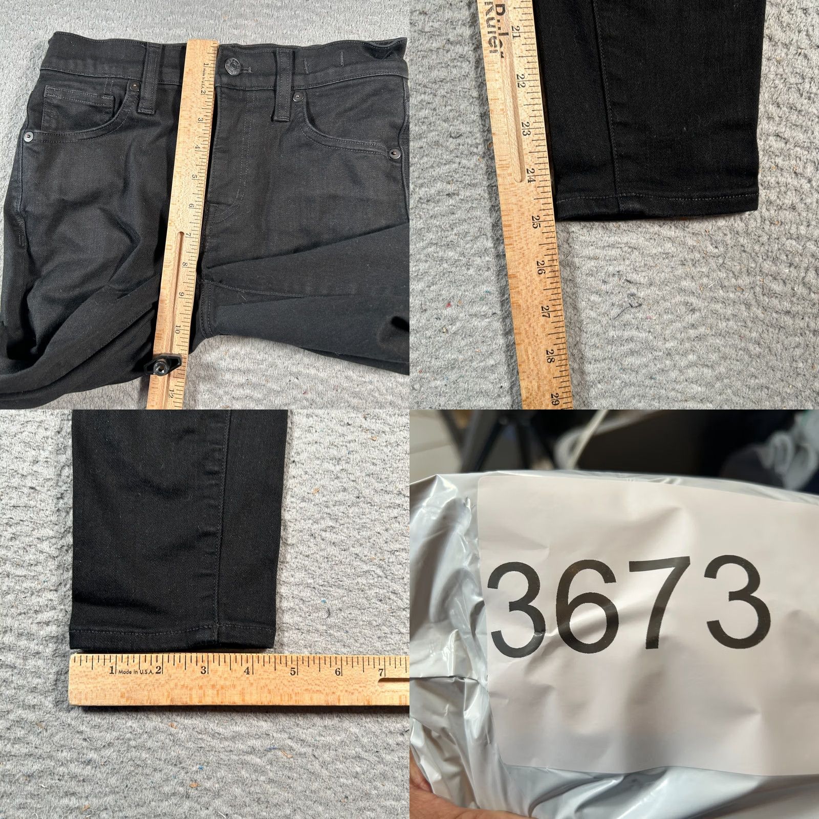 Madewell Madewell Jeans Womens 25S Black 9" High Rise Skinny Denim Cotton Stretch Jeans Size 42" / US 20 - 9 Thumbnail
