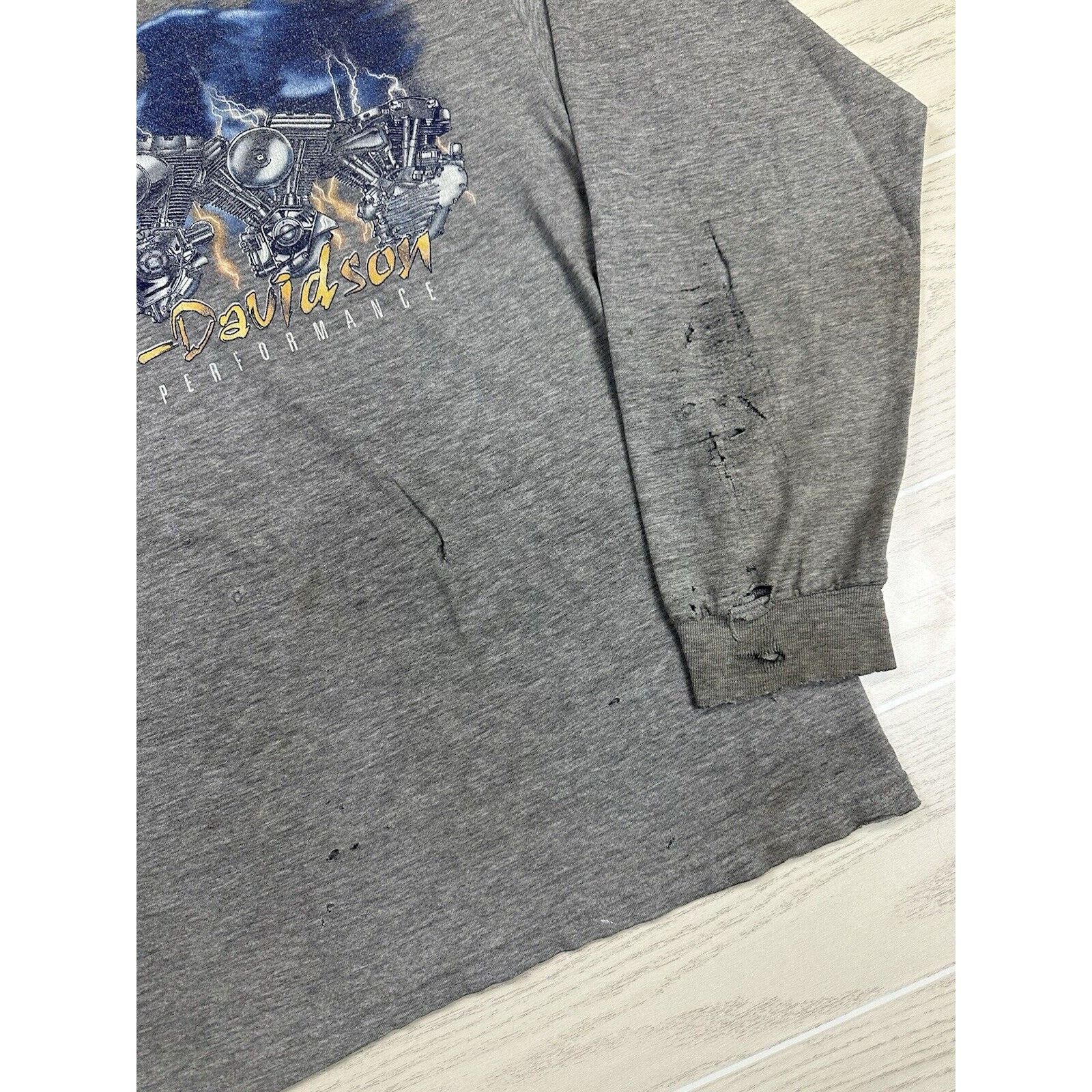 Harley Davidson × Vintage Vintage 90s Harley Davidson Lighting Eagle Shirt Size US L / EU 52-54 / 3 - 3 Thumbnail