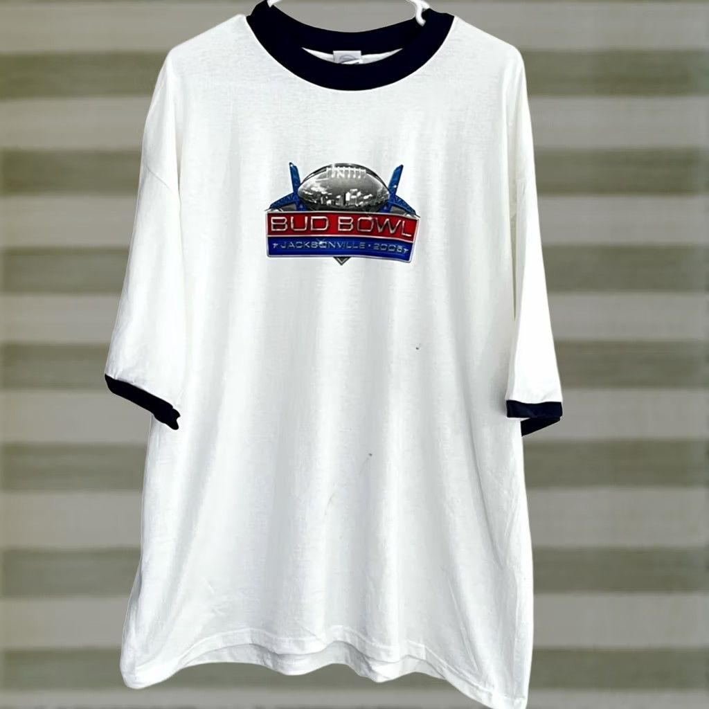 Delta VINTAGE DEADSTOCK 2005 BUD BOWL BUDWEISER BEER SUPER BOWL RINGER TEE SHIRT XL White Mens XL Reserved List Size US XL / EU 56 / 4 - 1 Thumbnail