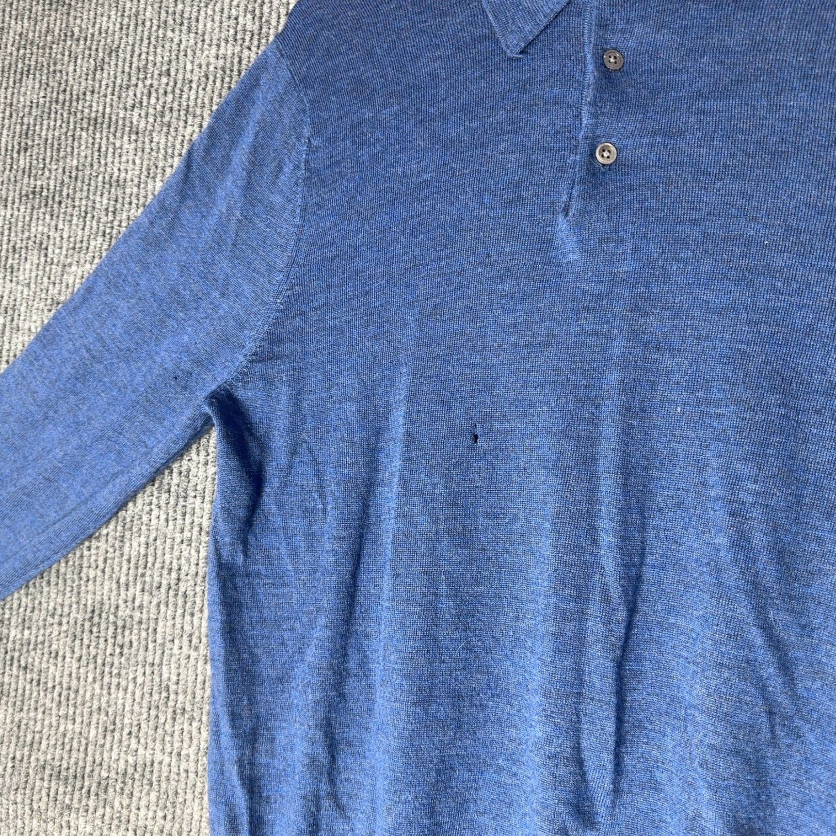Brooks Brothers Brooks Brothers Merino Wool Polo Sweater Mens M Blue Long Sleeve Knit Regular Pullover Size US M / EU 48-50 / 2 - 2 Thumbnail