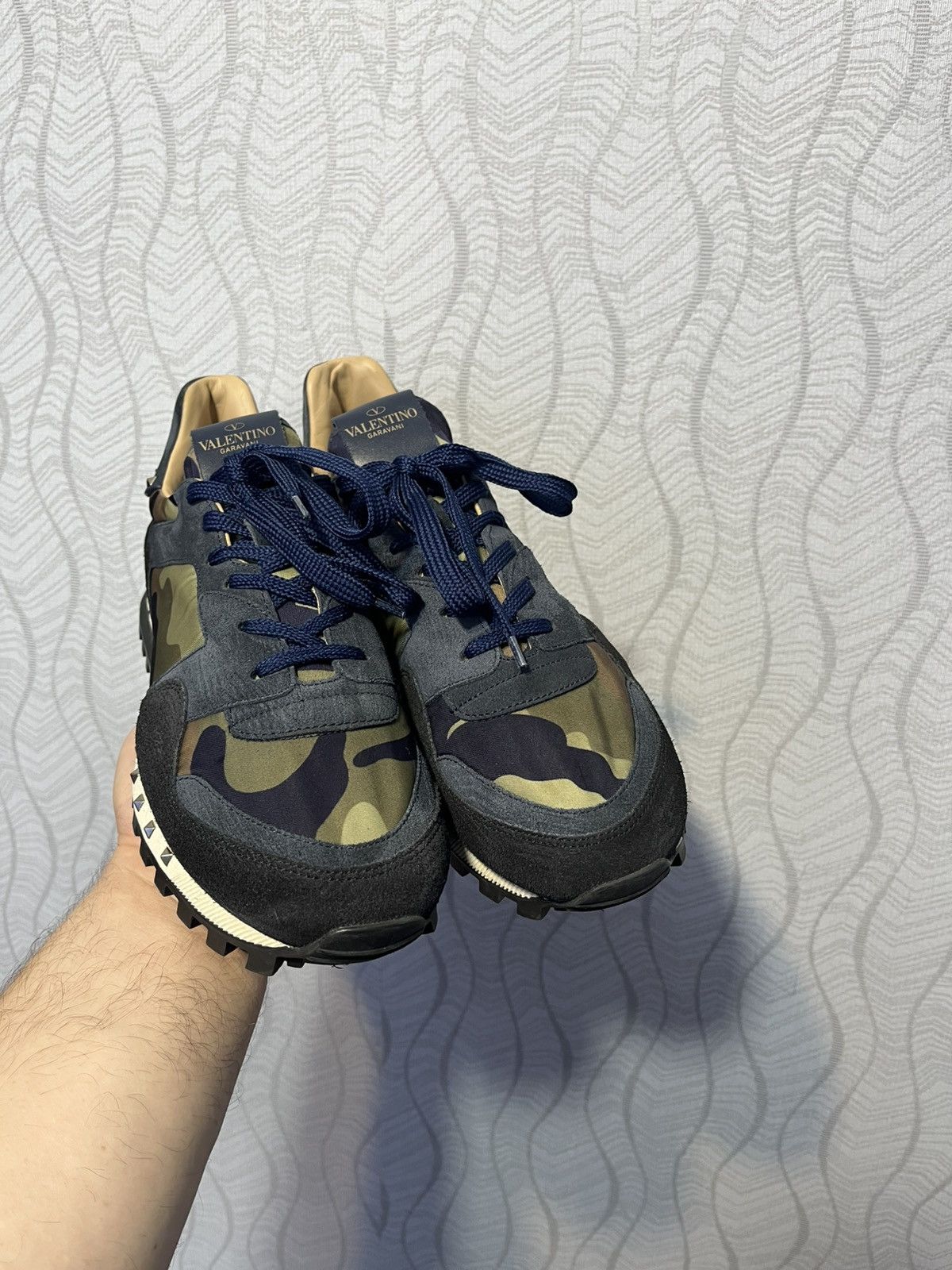 Valentino Valentino Garavani Rockrunner Camo Suede Leather Sneakers Size US 10 / EU 43 - 5 Thumbnail