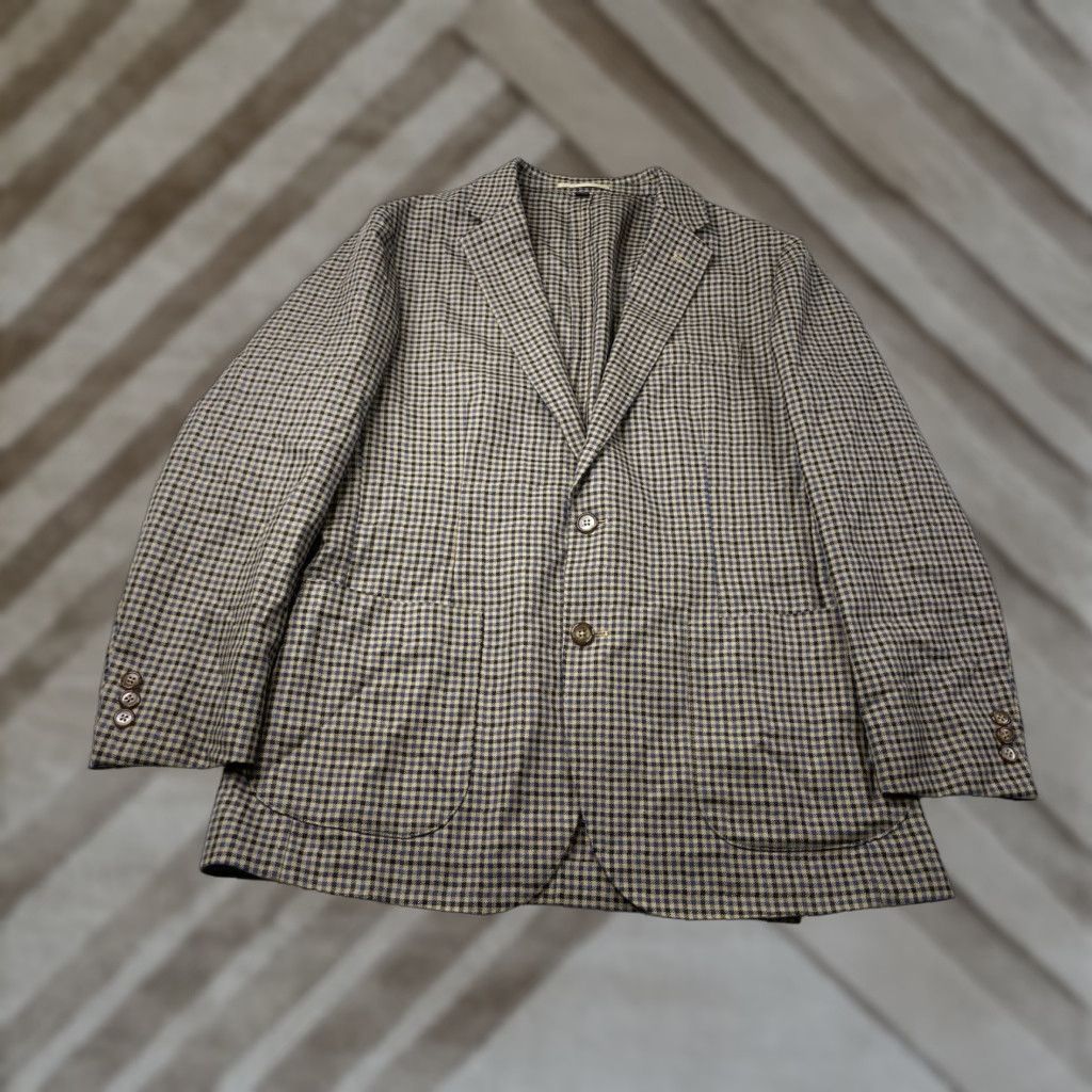J.Crew J Crew Blazer 40R Check Wool Blend Ludlow Slim Unstructured Patch Moon Jacket Size 40R - 1 Thumbnail