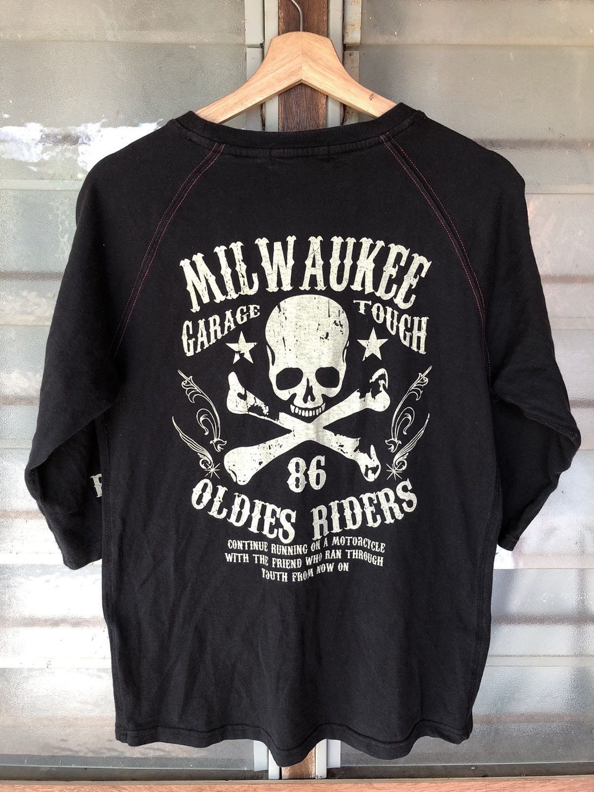 If Six Was Nine Vintage Black Icon Thruxton Milwaukee Skull Punk Shirt Tee Size US L / EU 52-54 / 3 - 8 Thumbnail