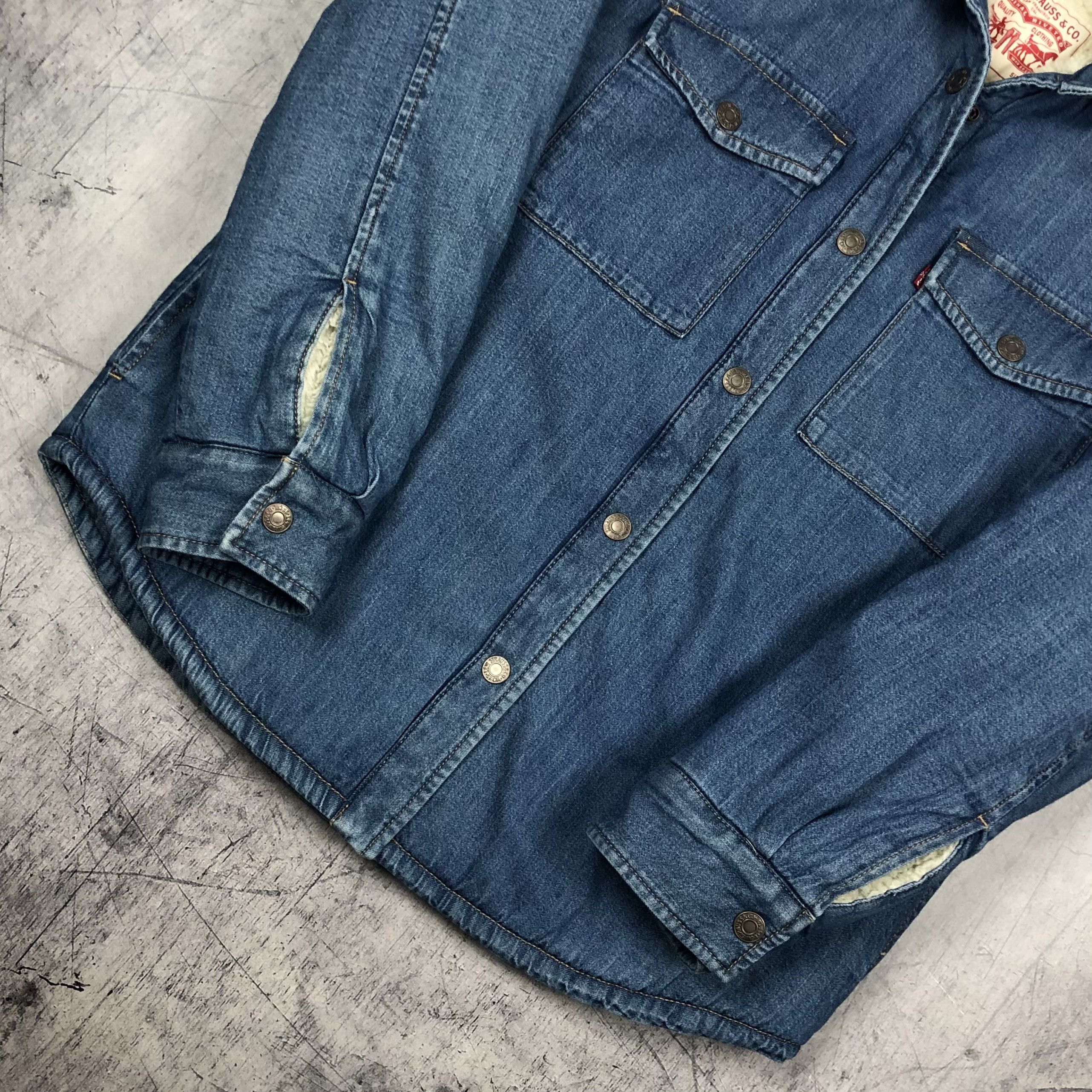 Levi's Levi’s Fleece Sherpa Denim Button-up Jacket New! Size S / US 4 / IT 40 - 6 Thumbnail