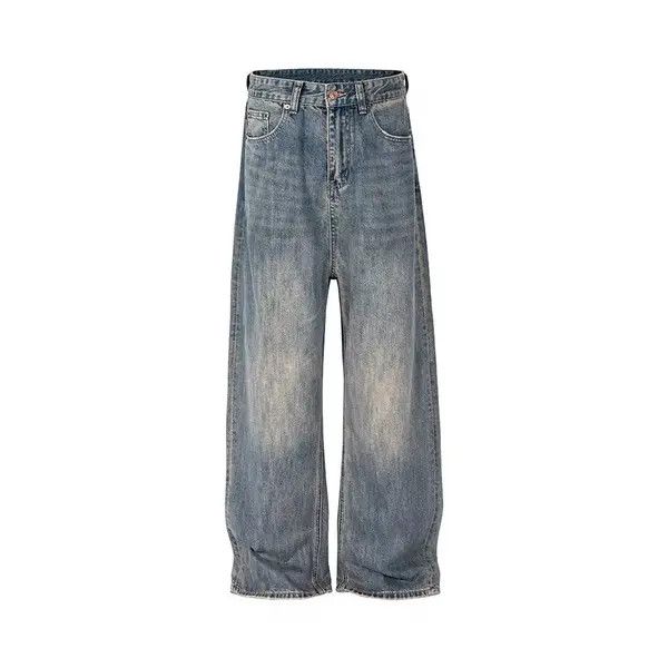 Jean Baggy Jeans Wash Denim Faded Distressed Loose Fit Skate Size US 35 - 3 Thumbnail