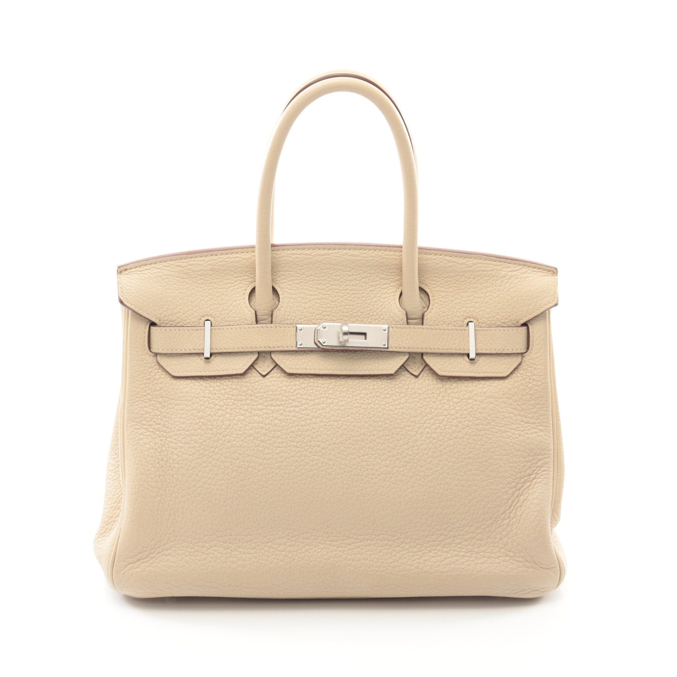 Hermes Hermes Birkin 30 Parshman Handbag Clemence Leather Ivory Silver Hardware Stamp Size ONE SIZE - 1 Thumbnail