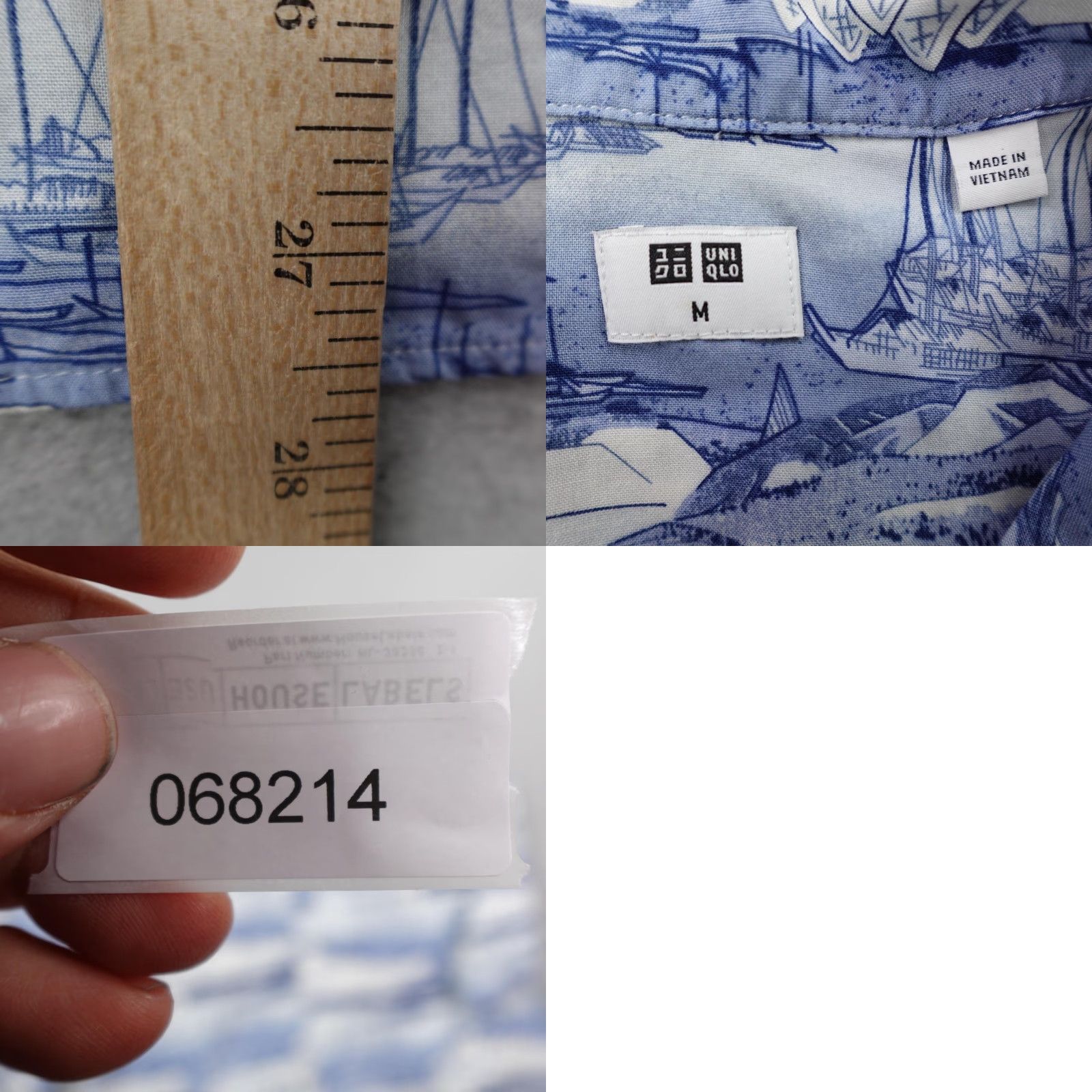 Uniqlo Uniqlo Shirt Mens Medium Blue White Nautical Sailboat Sailing Camp Button Up Size US M / EU 48-50 / 2 - 8 Thumbnail