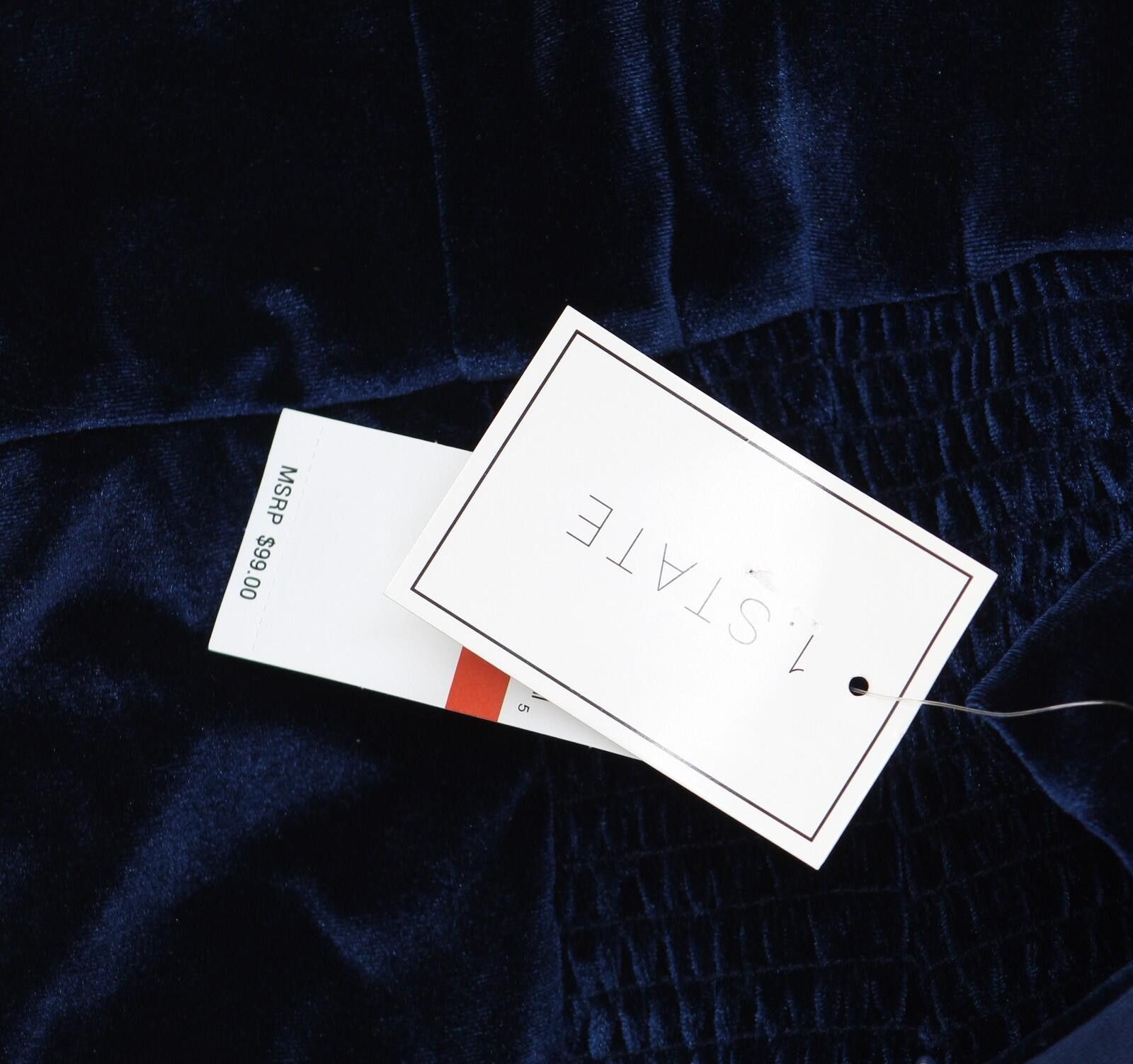 Other Nwt 1.state Velvet Midi Dress Ds93017245am Navy Blue Xs Size XS / US 0-2 / IT 36-38 - 3 Thumbnail