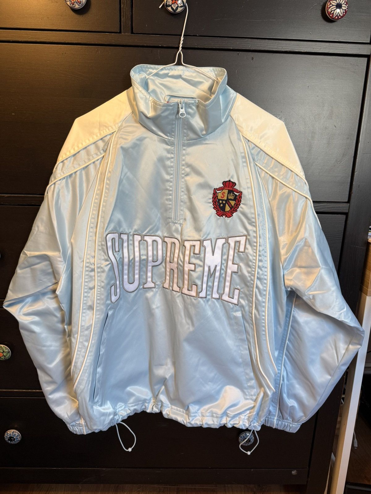 Supreme Supreme Satin Piping Pullover in Light Blue Size S