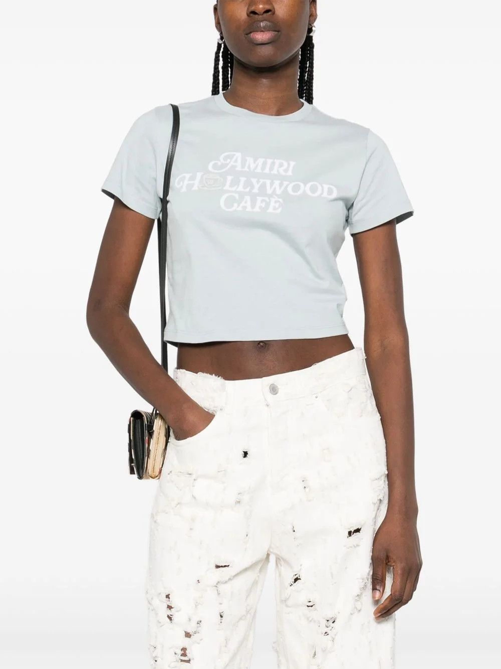 Amiri o1s1wg110526 Hollywood Cafè T-Shirt in Baby Blue Size M / US 6-8 / IT 42-44 - 2 Thumbnail