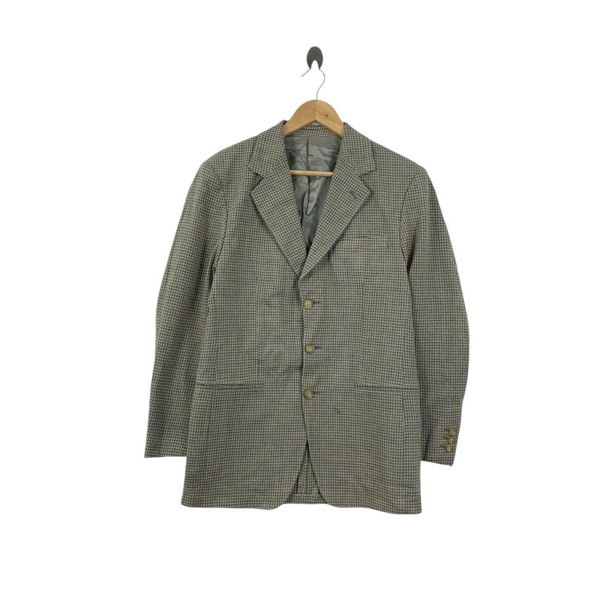 Adolfo Dominguez Vintage ADOLFO DOMINGUEZ Made In Spain Herringbone Blazer Size 46L - 1 Thumbnail