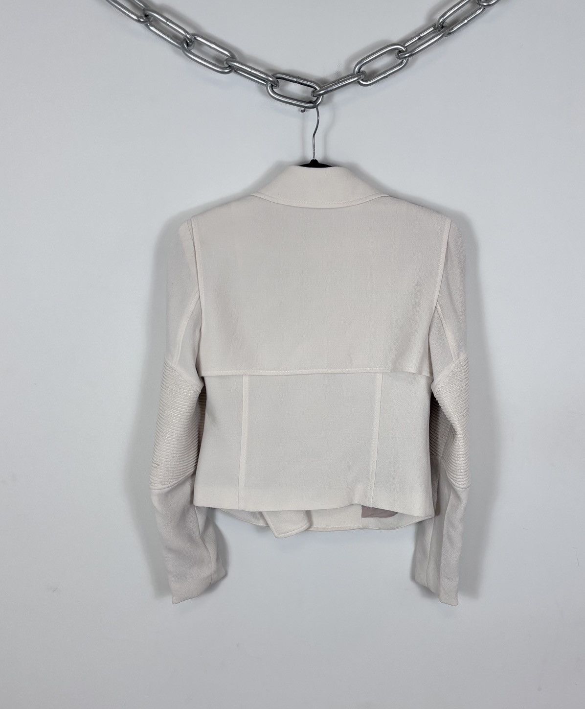 Aritzia Wilfred Aritzia Montesson Women’s Beige Ivory Moto Jacket Size S / US 4 / IT 40 - 3 Thumbnail