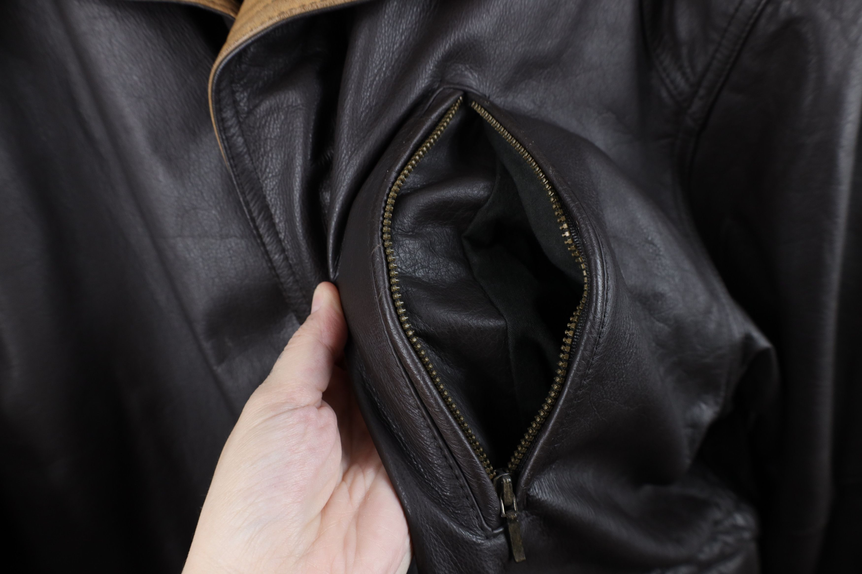 Members Only Vintage 90s Members Only Leather Chore Barn Jacket Brown Size US XL / EU 56 / 4 - 4 Thumbnail