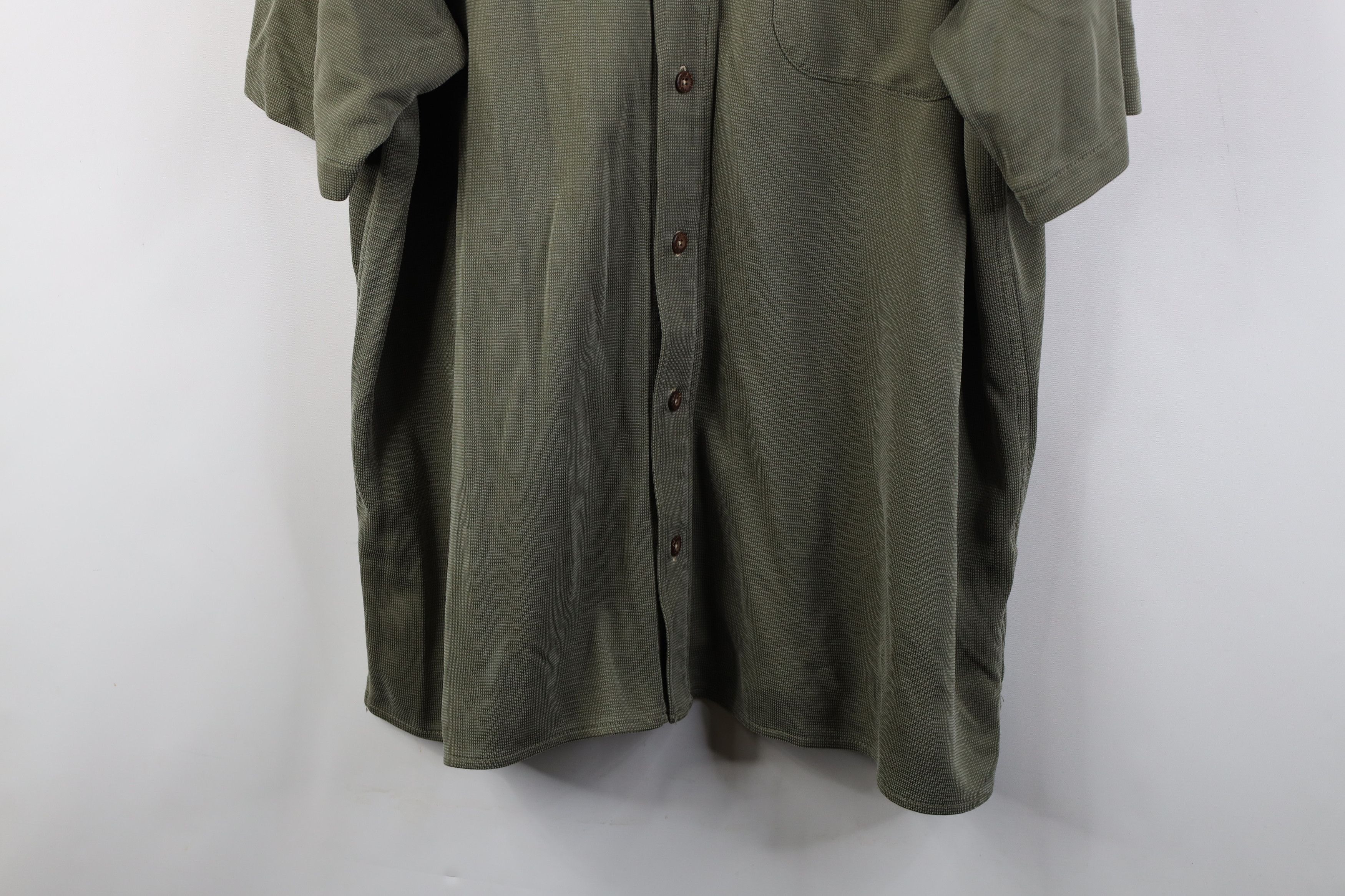 Orvis Vintage Orvis Knit Short Sleeve Collared Button Shirt Green Size US XL / EU 56 / 4 - 3 Thumbnail