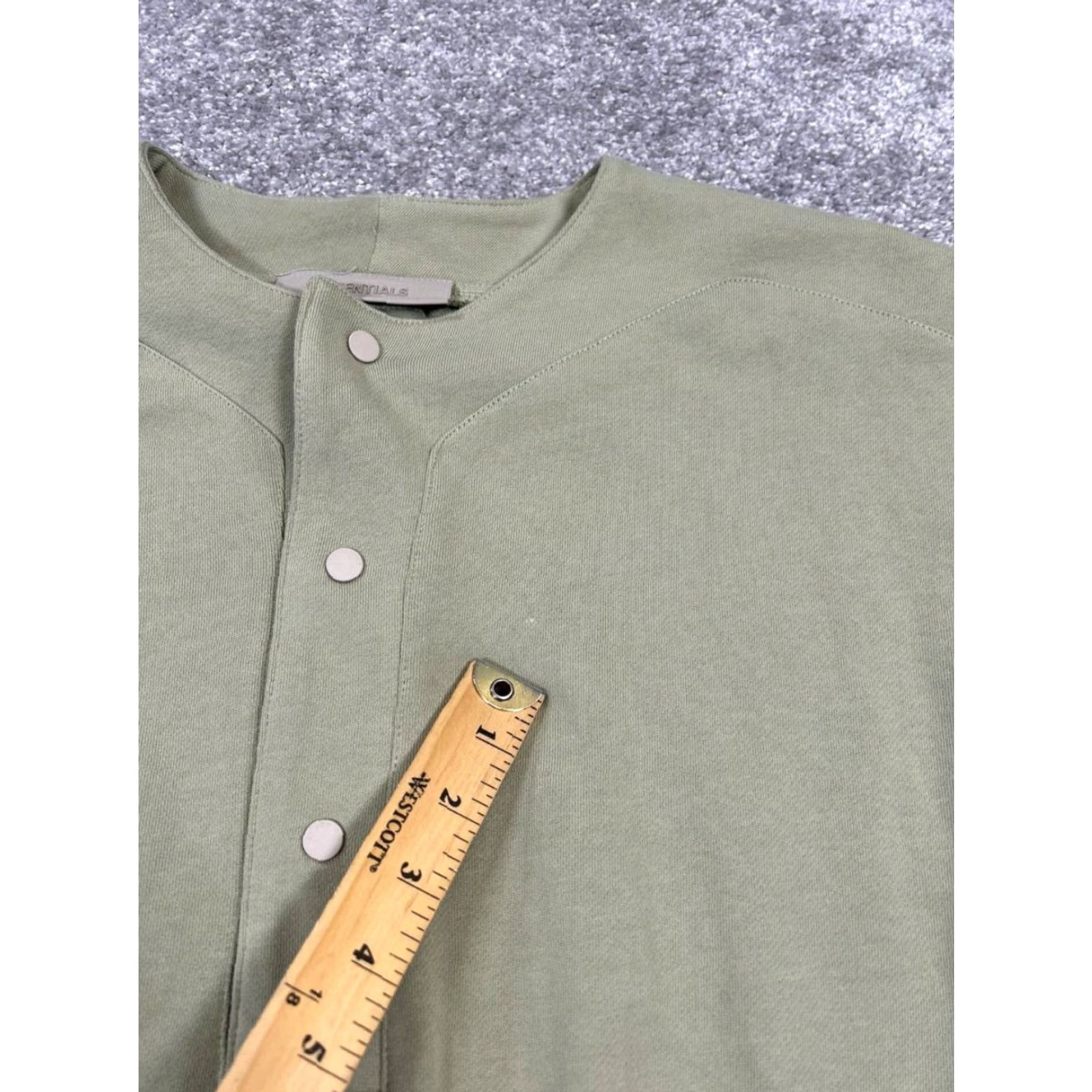 Essentials VINTAGE Essentials Shirt Womens 8 Cotton Knit Oversized Henley Green Casual Spring Womens Size M / US 6-8 / IT 42-44 - 6 Thumbnail