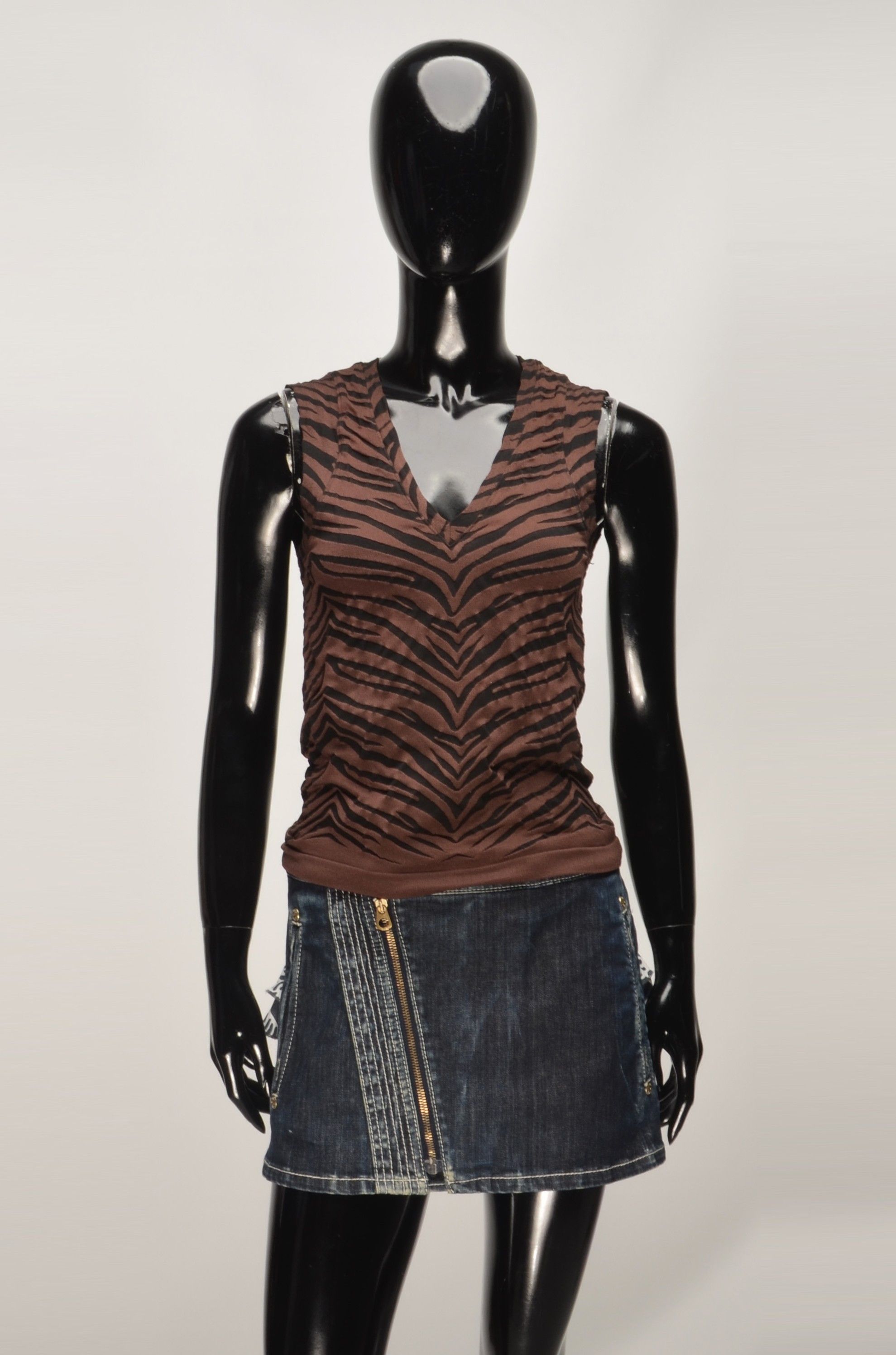 Wolford Wolford Velvet Mix Zebra Print V-Neck Tank Top Size M / US 6-8 / IT 42-44 - 1 Thumbnail