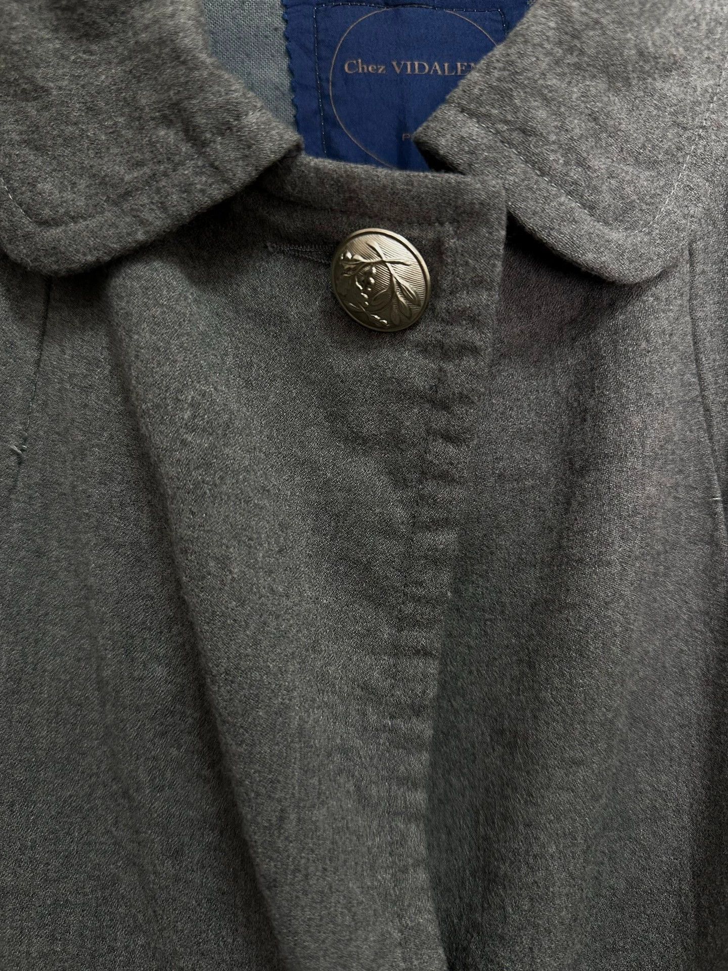 Other Chez VIDALENC Silver Button Handmade Wool Coat Size US L / EU 52-54 / 3 - 4 Thumbnail