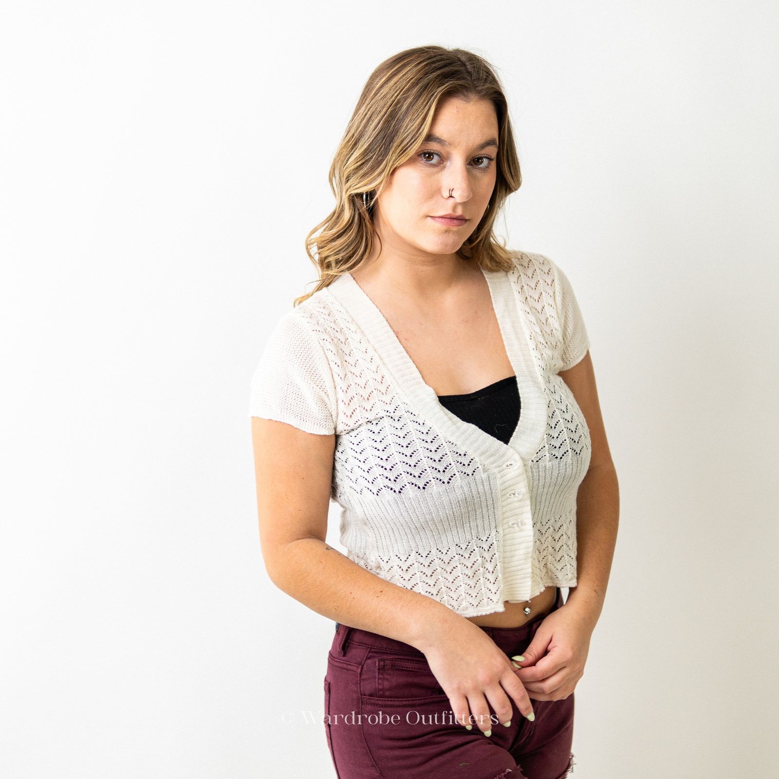 Vintage Vintage 90s Lace Crochet Cardigan Size M / US 6-8 / IT 42-44 - 1 Thumbnail