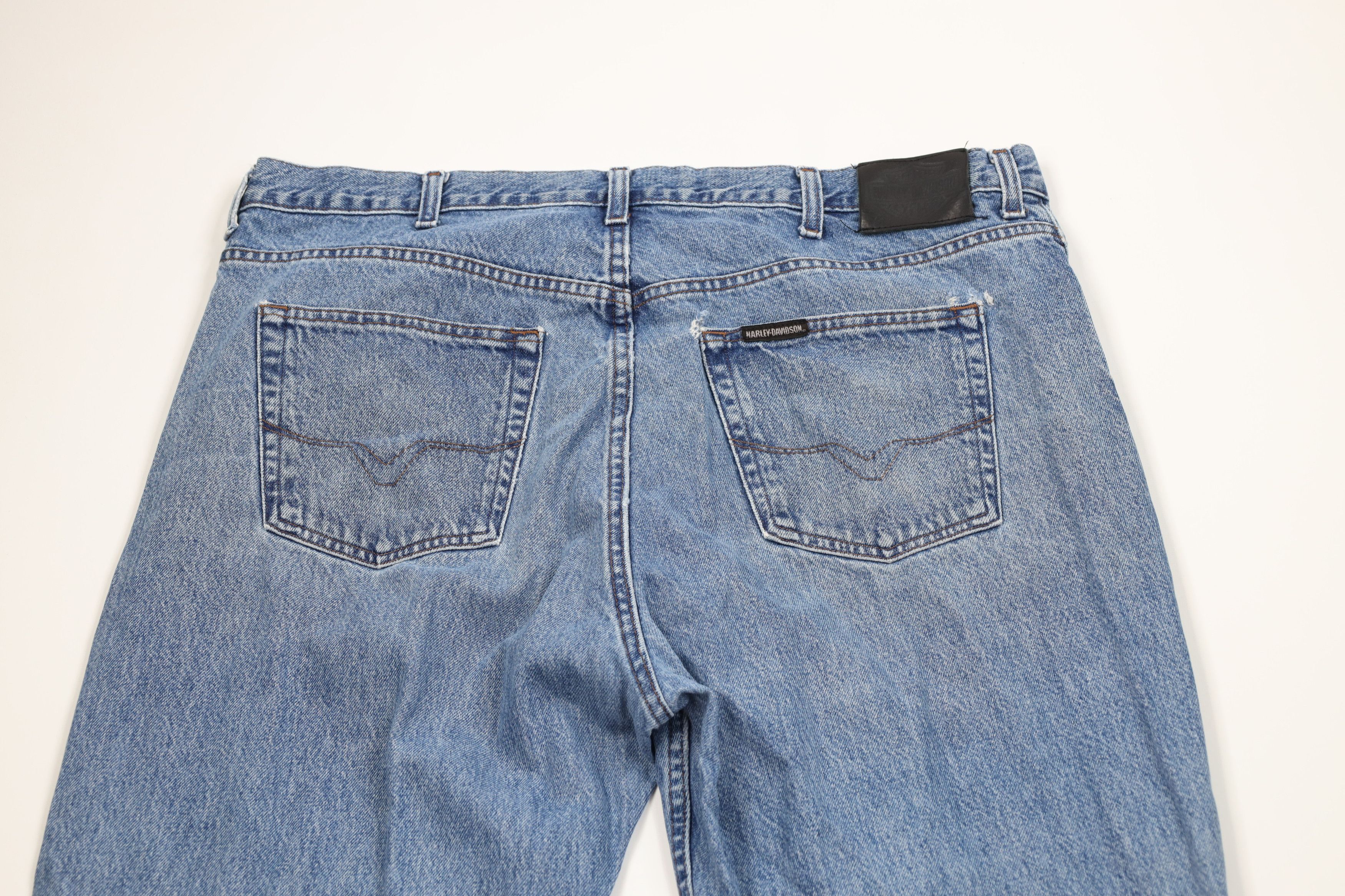 Harley Davidson Vintage Harley Davidson Spell Out Wide Leg Denim Jeans Size US 42 / EU 58 - 13 Thumbnail
