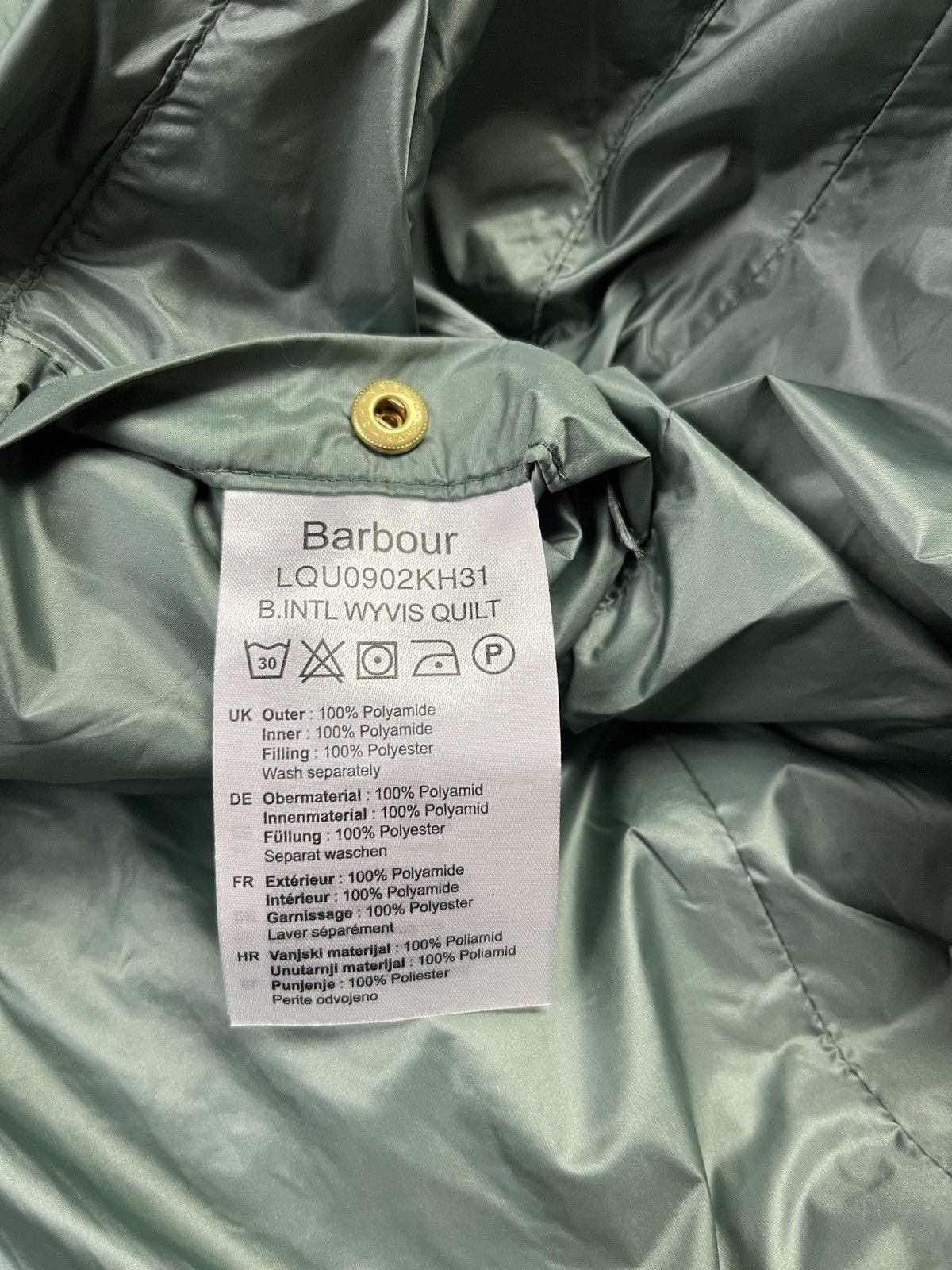 Barbour Barbour International Quilted Jacket Green Biker Style UK16 Size XL / US 12-14 / IT 48-50 - 8 Thumbnail
