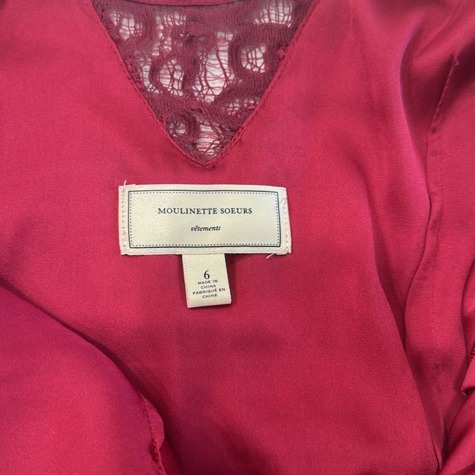 Anthropologie Anthropologie Moulinette Soeurs Carmindy Dress Burgundy Size M / US 6-8 / IT 42-44 - 5 Thumbnail
