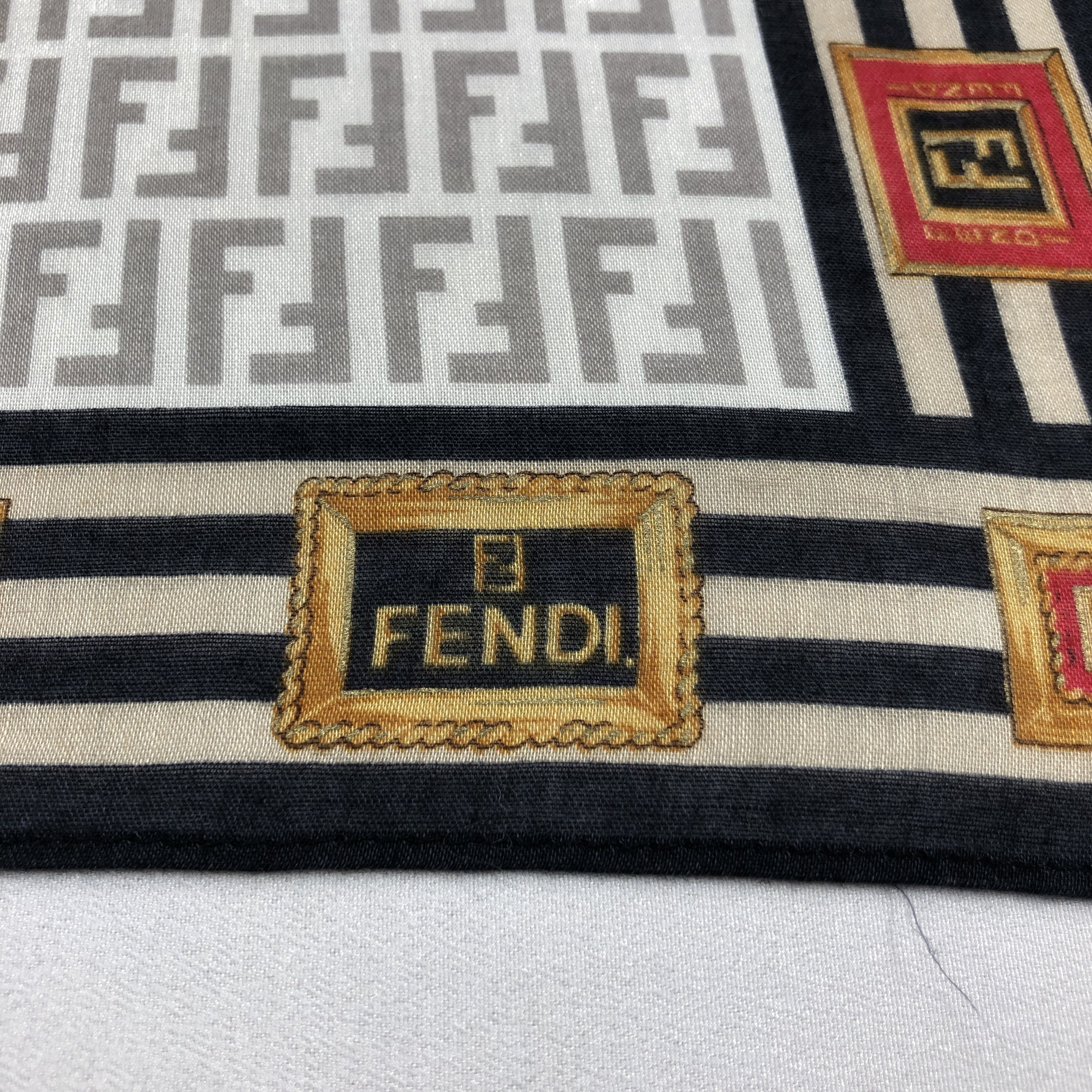Japanese Brand Fendi Monogram FF Handkerchief Neckerchief Bandana H2982 Size ONE SIZE - 3 Thumbnail