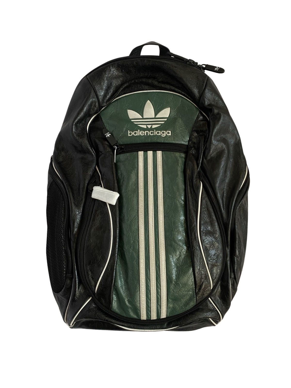 Balenciaga balenciaga x adidas large leather backpack green black