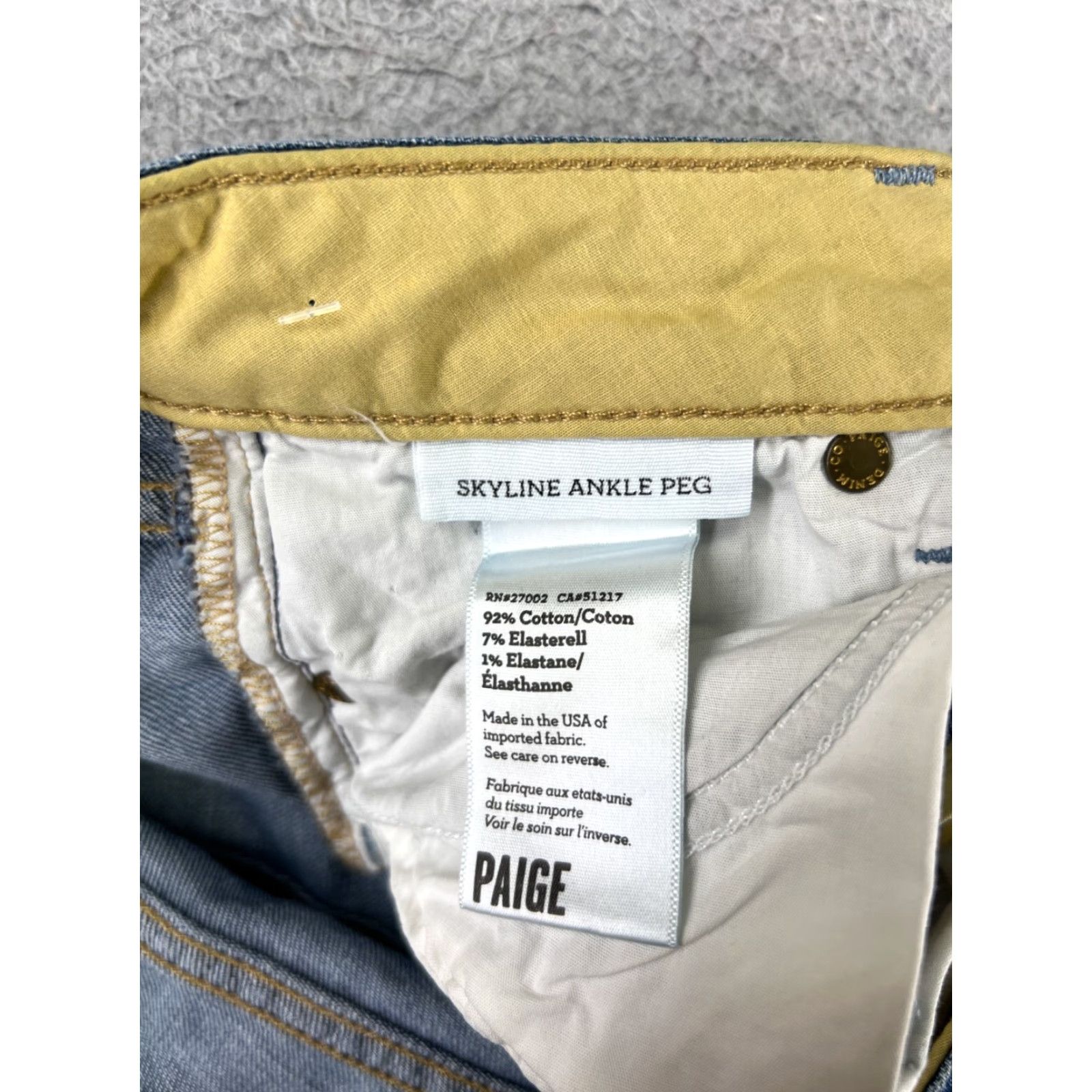 Paige Paige Skyline Jeans Womens 24 Denim Blue Low Rise Ankle 28in Slim Cotton 5-Pocket Jeans Modern American Womens Size 42" / US 20 - 7 Thumbnail