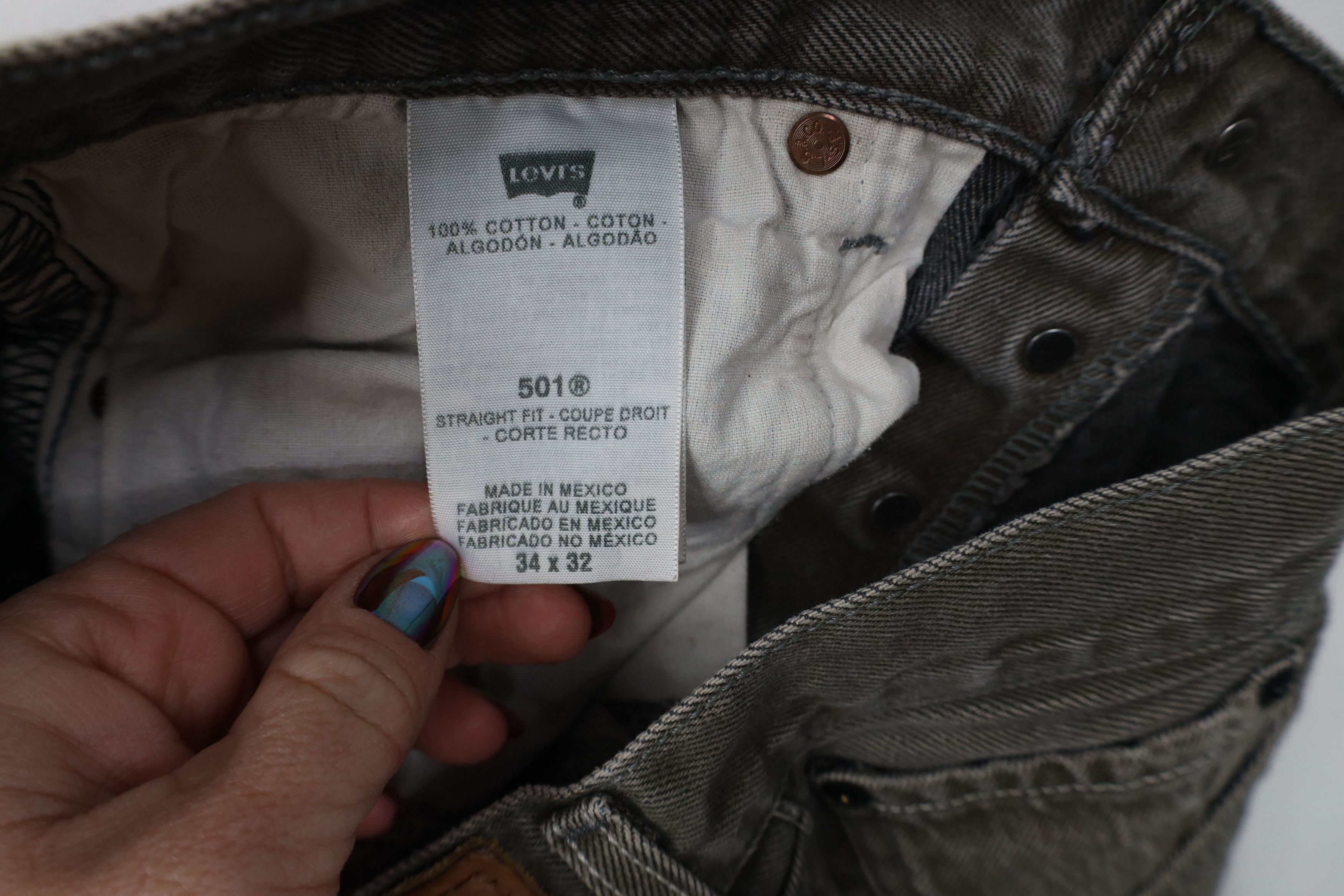 Levi's Vintage Y2K Levis 501xx Button Fly Original Fit Jeans Green Size US 34 / EU 50 - 8 Thumbnail