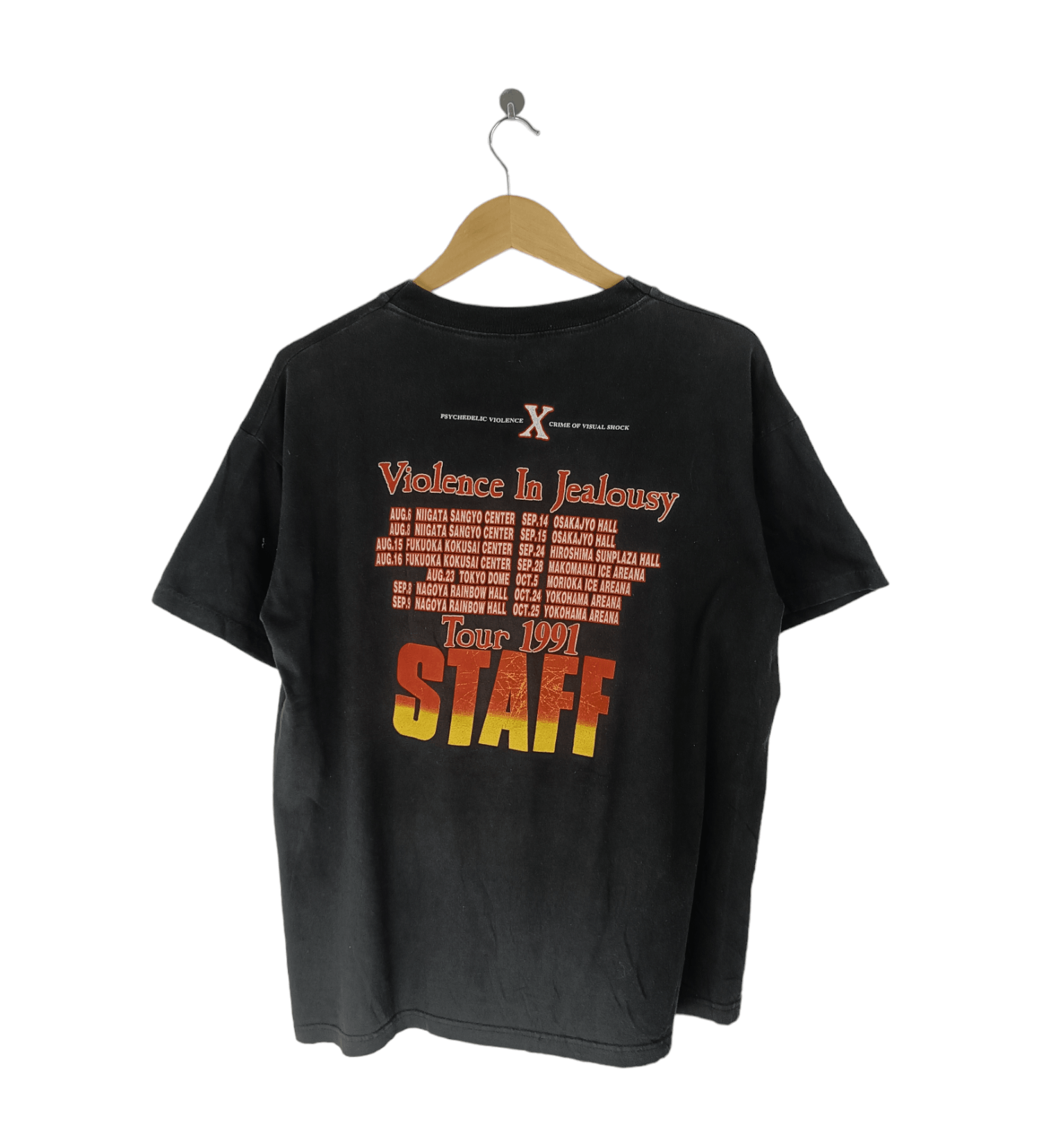 ミュージシャン X Violence In Jealoury Tour1991 STAFF T 90's / X JAPAN Violence In Jealousy 1991 tour Staff Tee | ASCENT