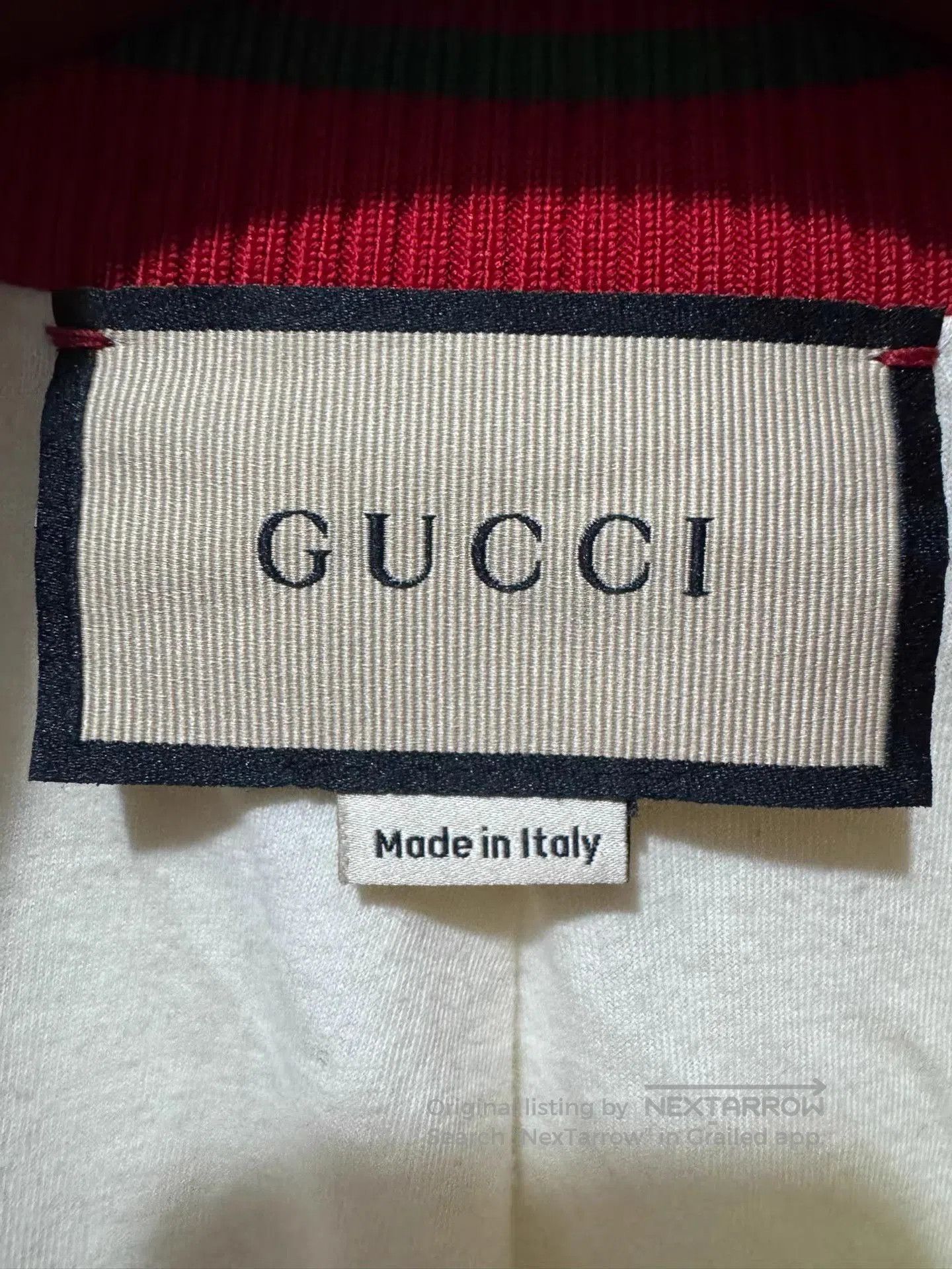 Gucci White Zip-Up Jacket with Red and Green Stripes. Size US L / EU 52-54 / 3 - 3 Thumbnail