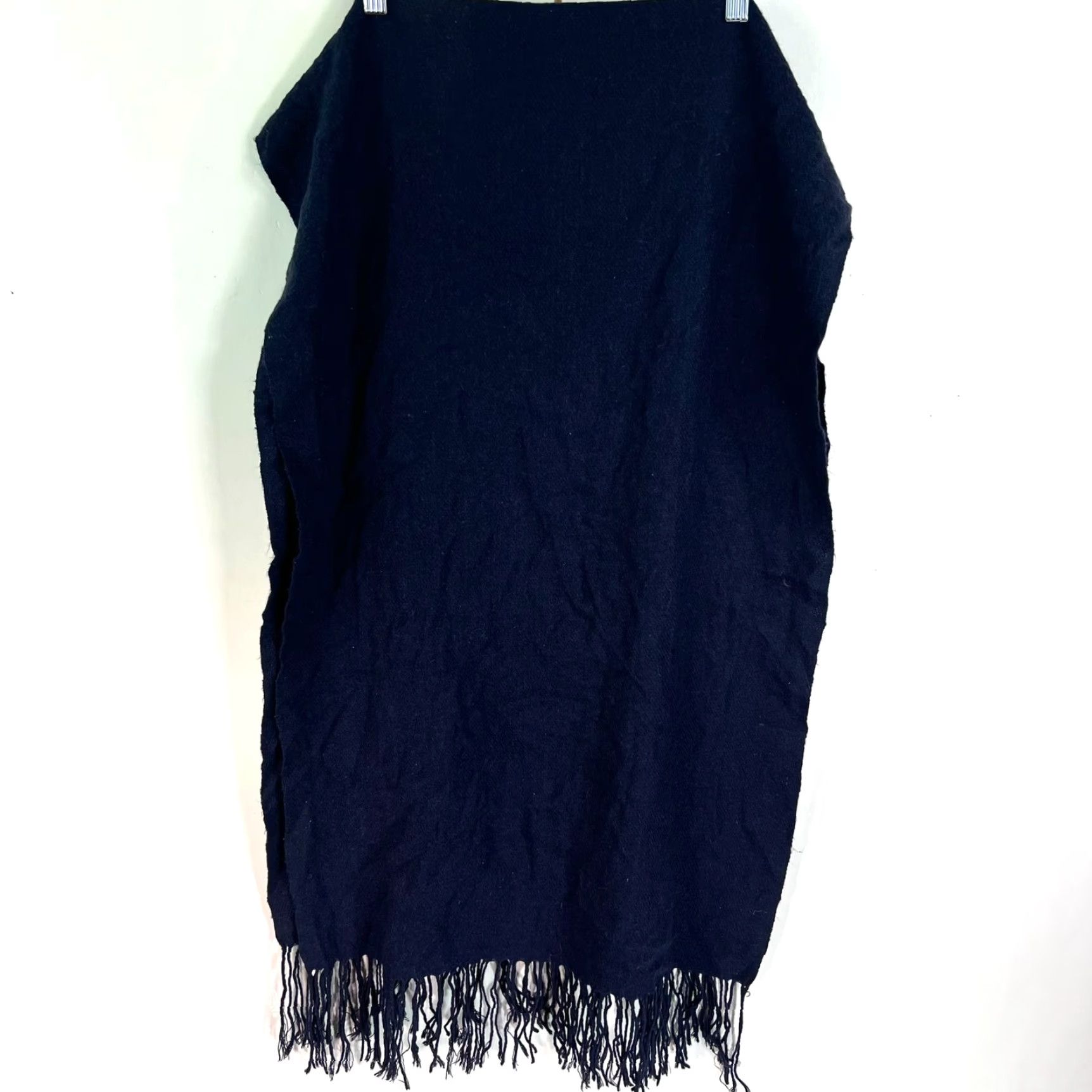 Vintage 2HKnits Knit Scarf Womens Black Rectangle Scarf Adult Women Multifunctional Fringe 22X66 In City Retro Designer Fun Size ONE SIZE - 2 Thumbnail