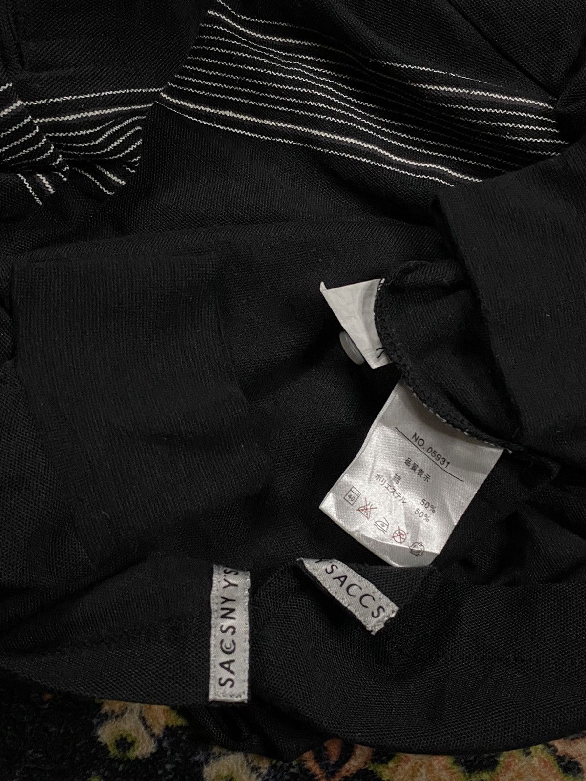 Yohji Yamamoto Sacsny Y’saccs Yohji Yamamoto Black Stripe Polo shirt Size US M / EU 48-50 / 2 - 5 Thumbnail